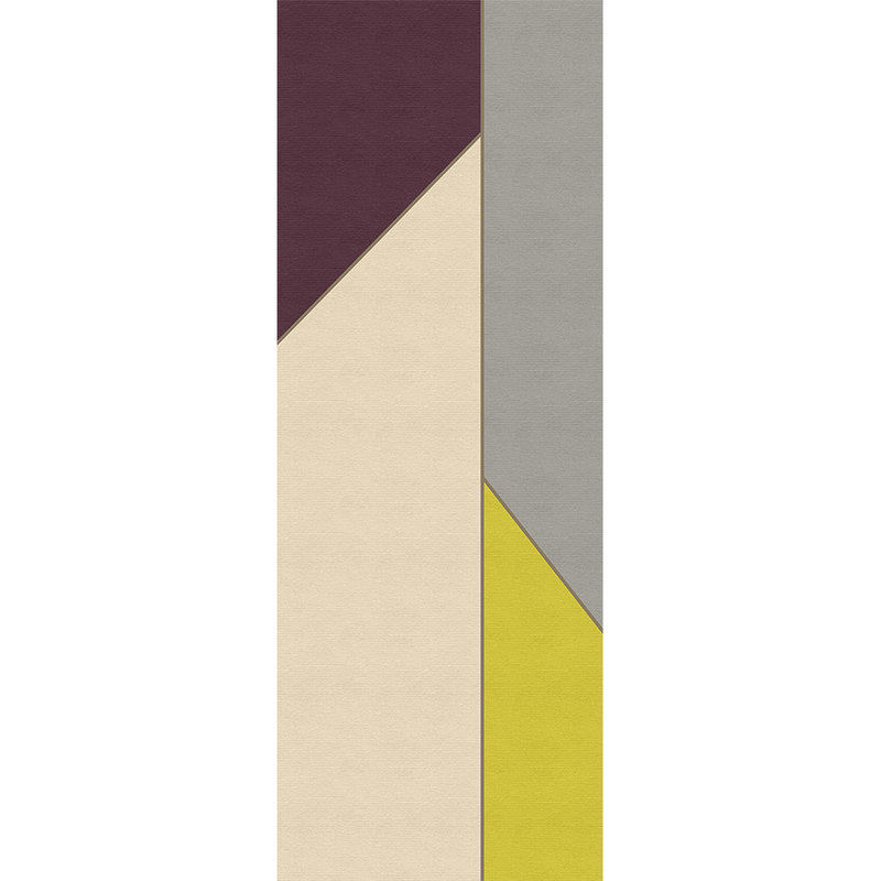 Geometry Panel 1 - panneau de photos minimaliste avec motif rétro-structure côtelée - Beige, Jaune | À structure Revêtement mural intissé
