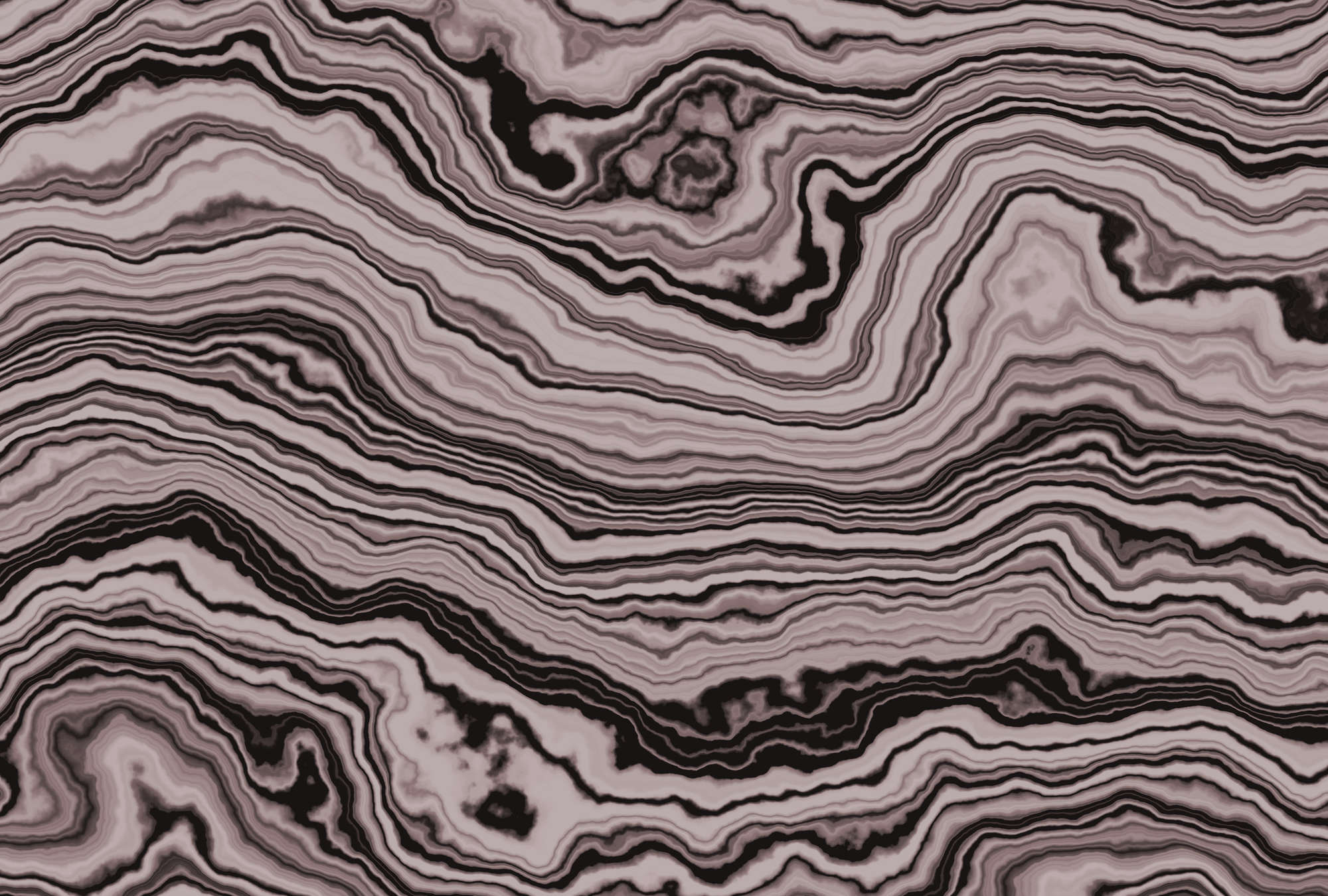             Onyx 3 - Coupe transversale d'un marbre onyx comme papier peint - rose, noir | Intissé lisse mat
        