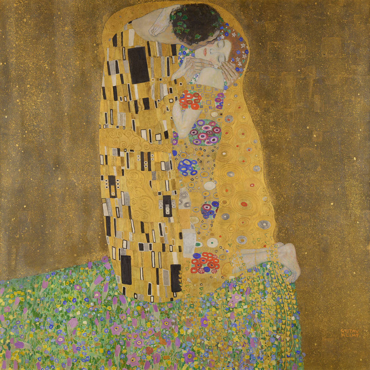             Mural "El beso" de Gustav Klimt
        