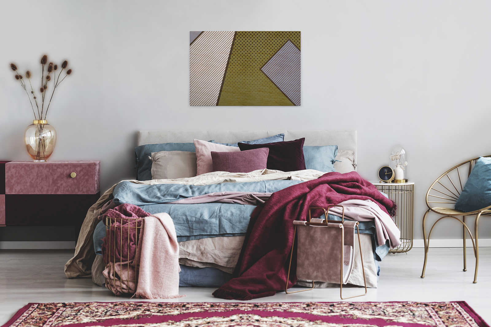             Vogelbende 2 - Canvas schilderij, modern patroon in pop art stijl- multiplex structuur - 0,90 m x 0,60 m
        