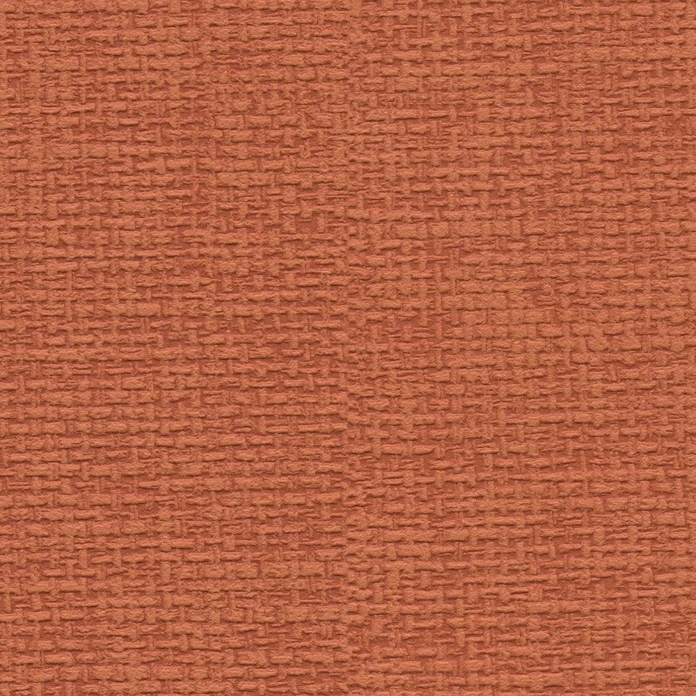             Papier peint rouge orangé avec structure textile - rouge
        