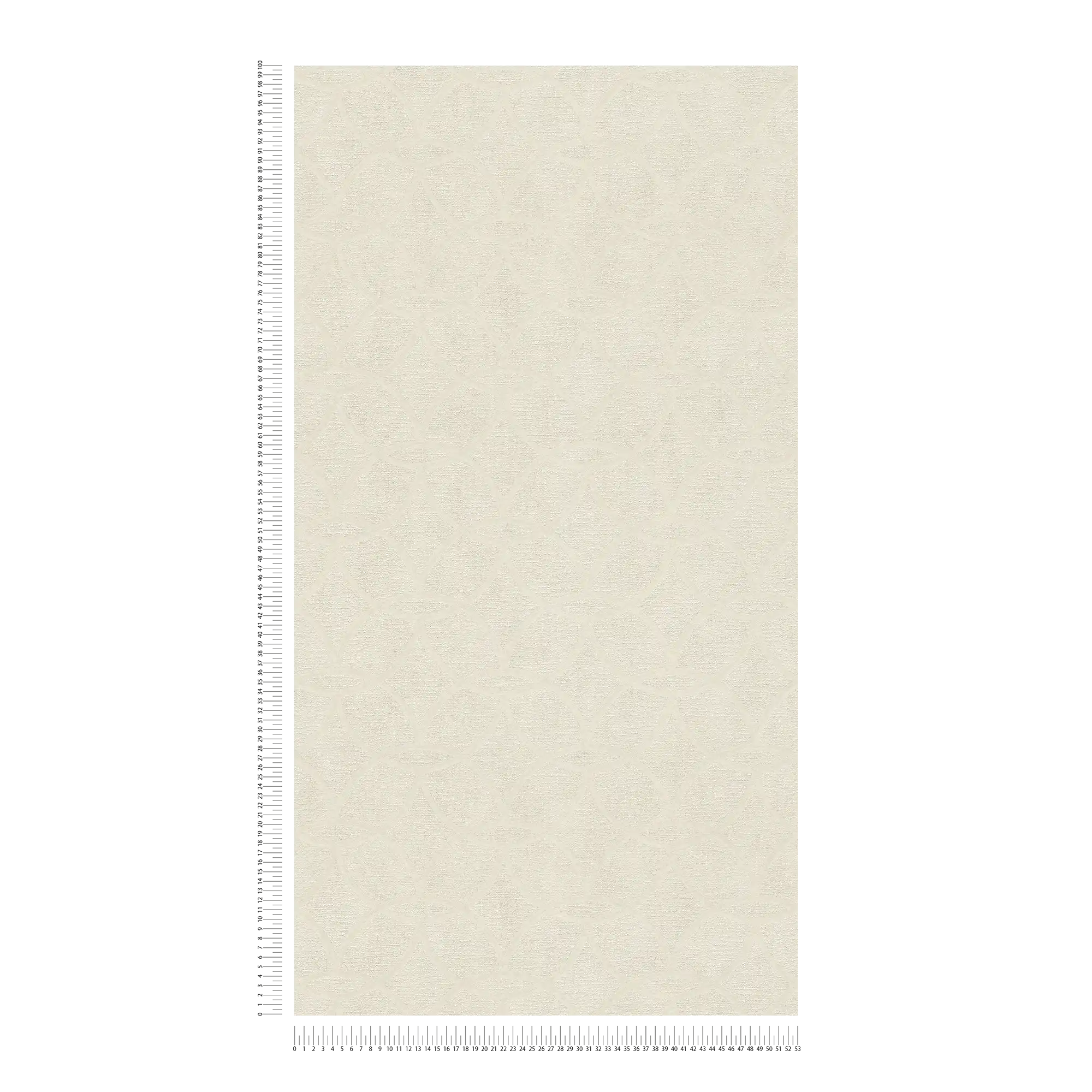            Carta da parati bianco crema con motivo lucido e disegno geometrico - bianco
        