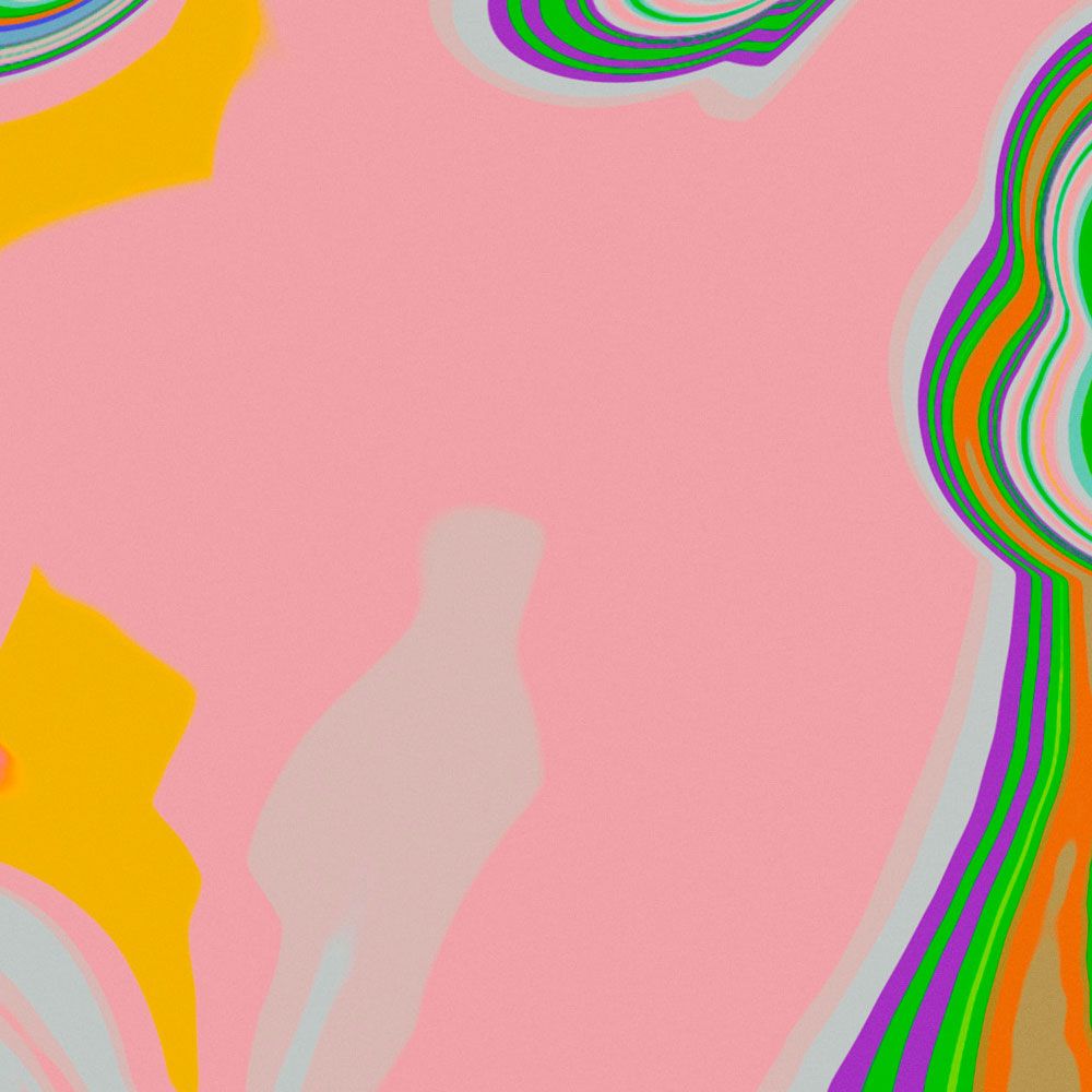             Digital behang »fluxus« - bonte kleurenpracht - roze, groen | Gladde, licht glanzende premium vliesstof
        