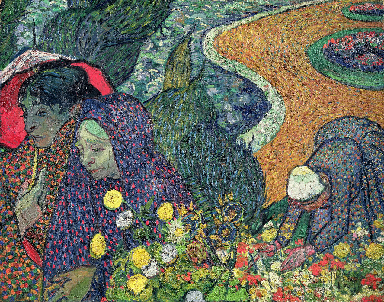             Muurschildering "Wandeling Arles" van Vincent van Gogh
        