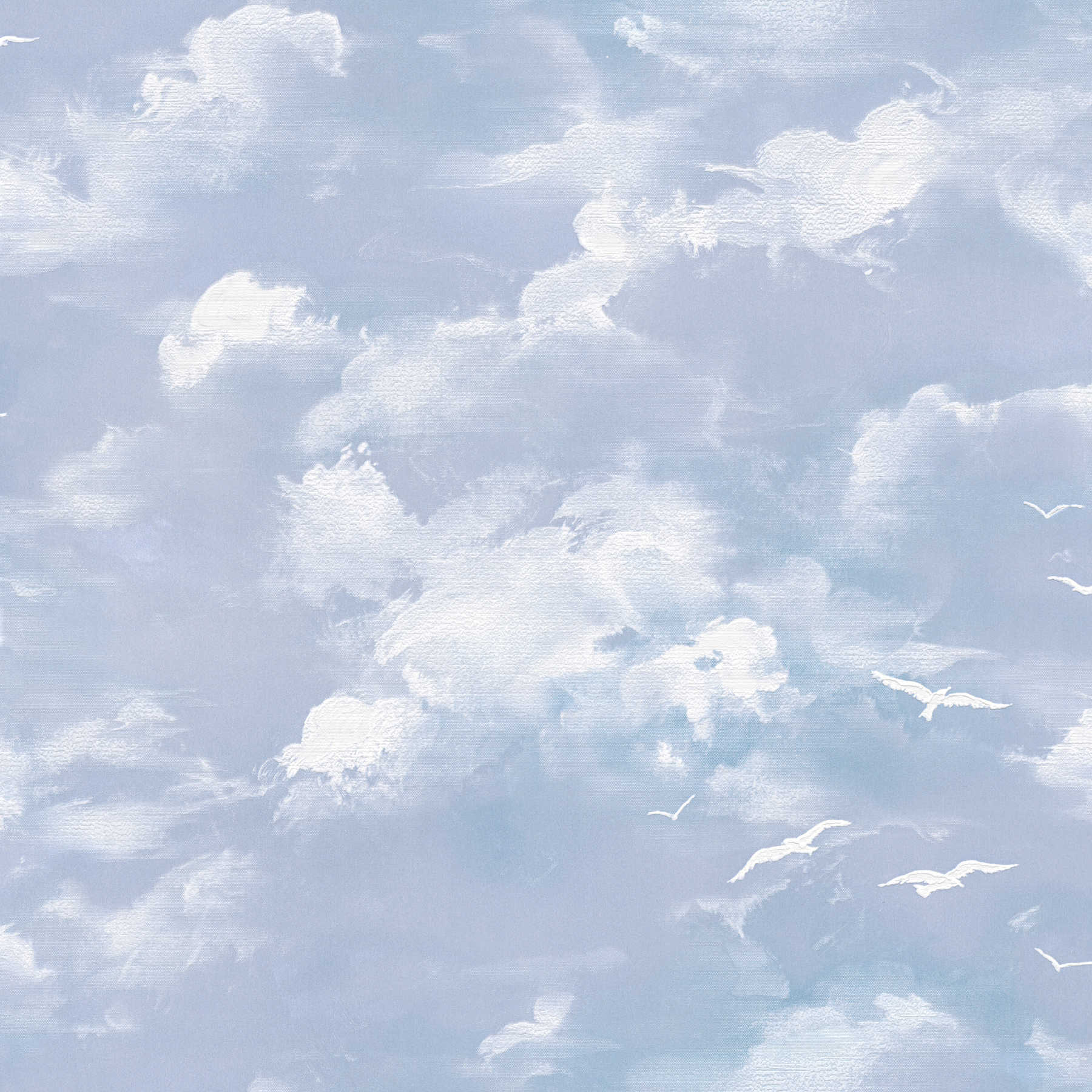         Clouds Wallpaper with natural pattern - blue, white
    