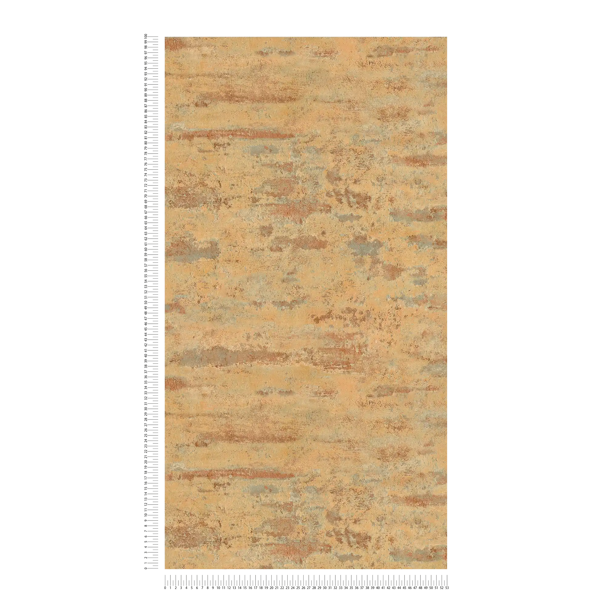            Non-woven wallpaper rust look & used look - orange, grey, blue
        