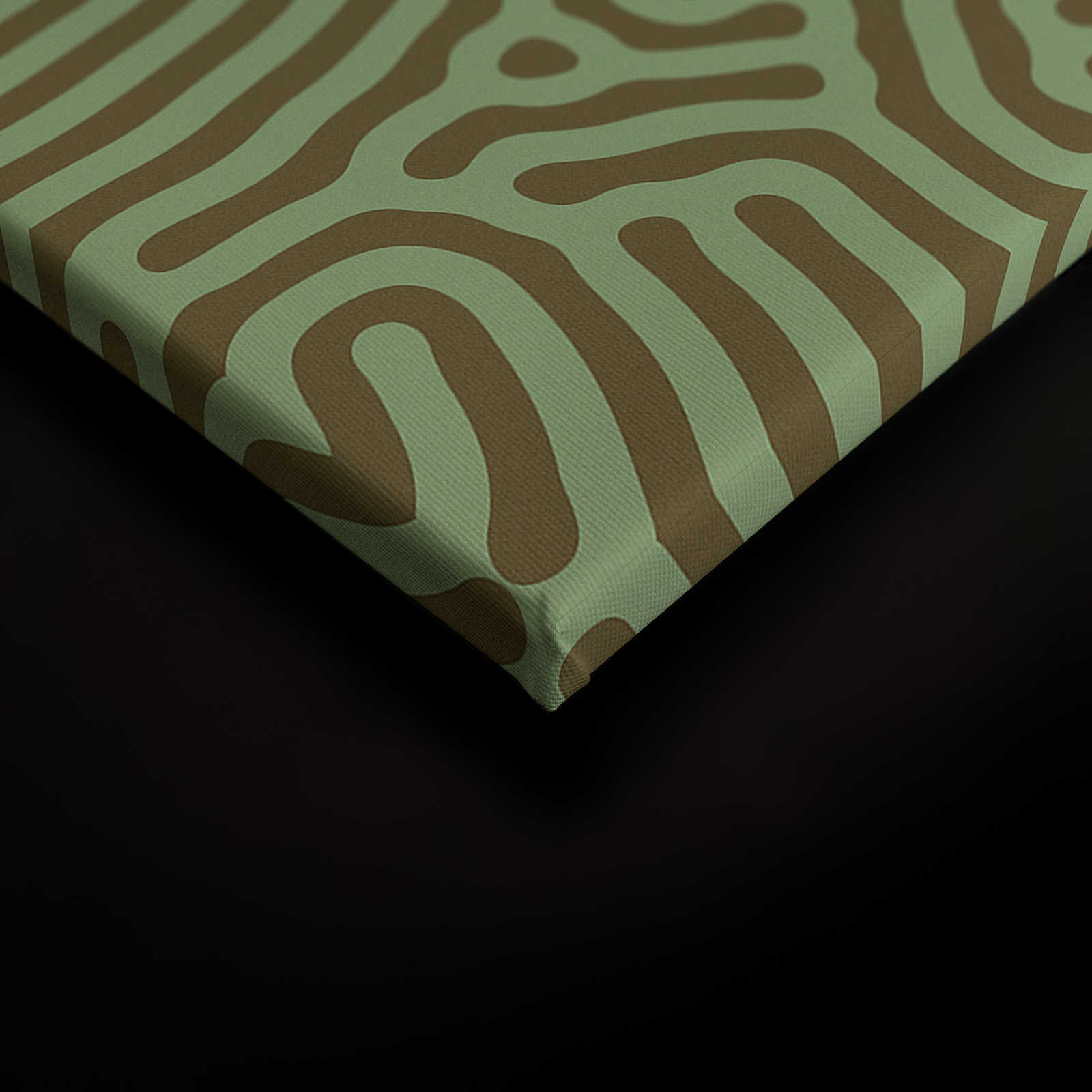             Sahel 1 - Toile verte motif labyrinthe vert sauge - 1,20 m x 0,80 m
        