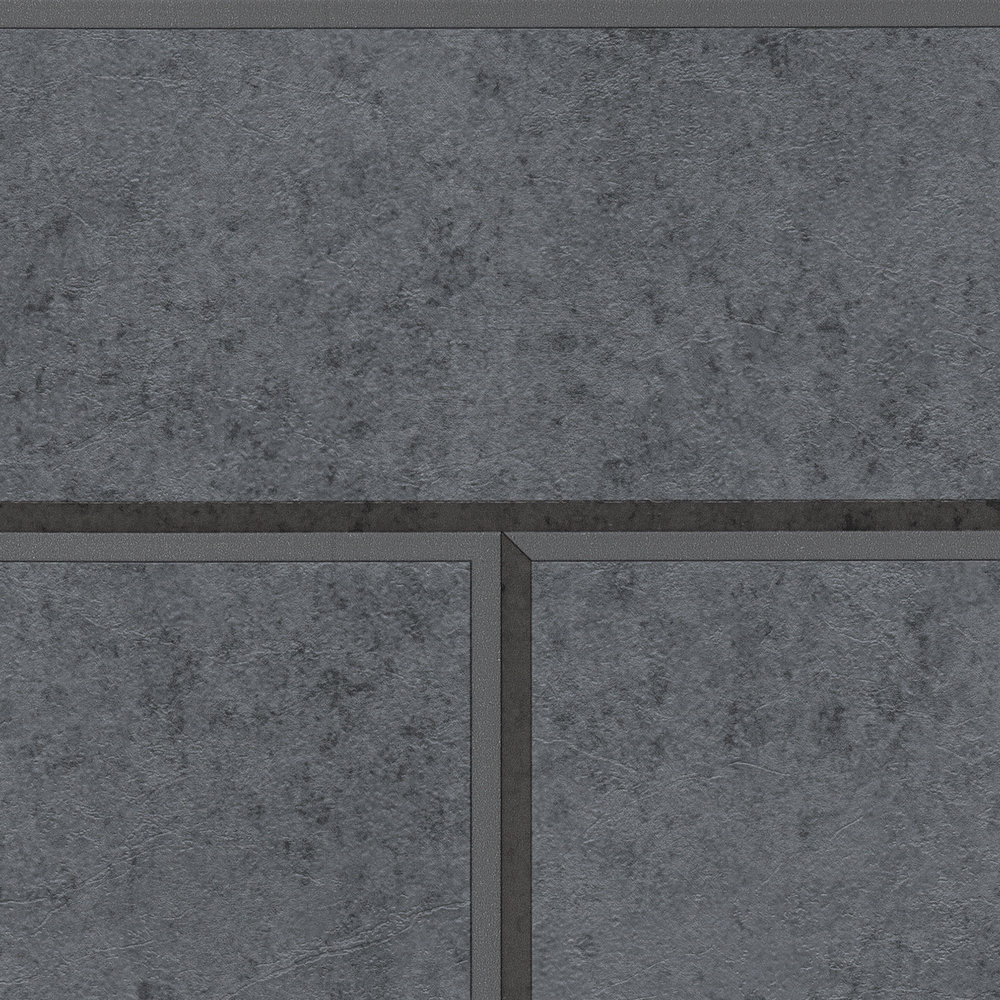             Carta da parati antracite effetto pietra 3D in mattoni - grigio
        