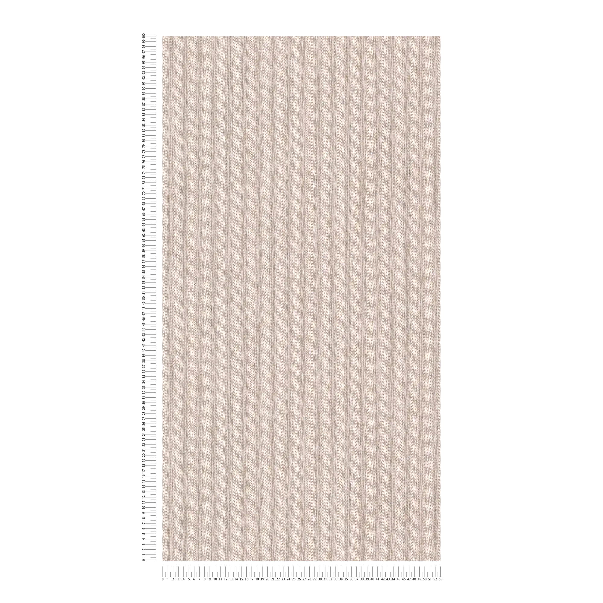             Multicoloured non-woven wallpaper with braid pattern - pink, grey, brown
        
