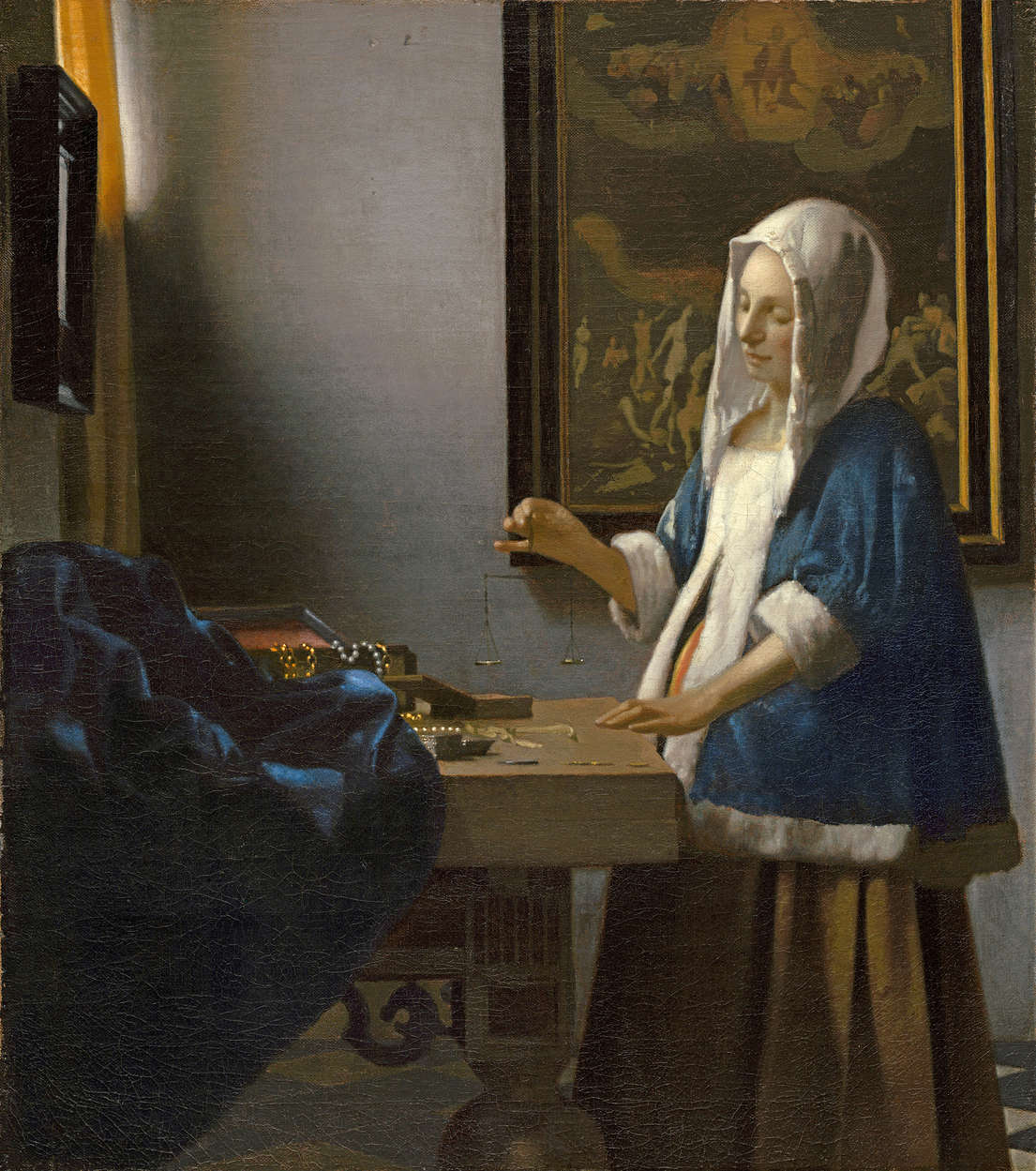             Photo wallpaper "Woman with scales" by Jan Vermeer
        