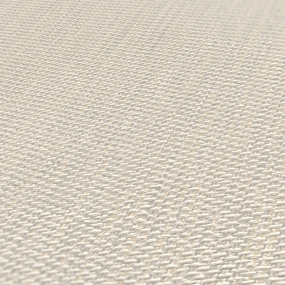             Non-woven wallpaper in textile look - cream, grey
        