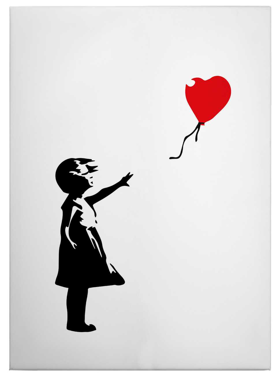             Canvas schilderij "Meisje met rode ballon" van Banksy - 0.50 m x 0.70 m
        