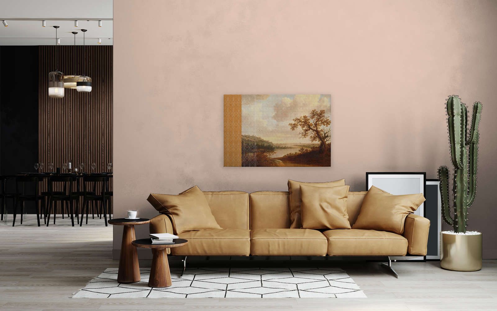             Cortina 1 - Yellow Canvas Painting Art Mix Painting & Graphic Pattern - 1.20 m x 0.80 m
        