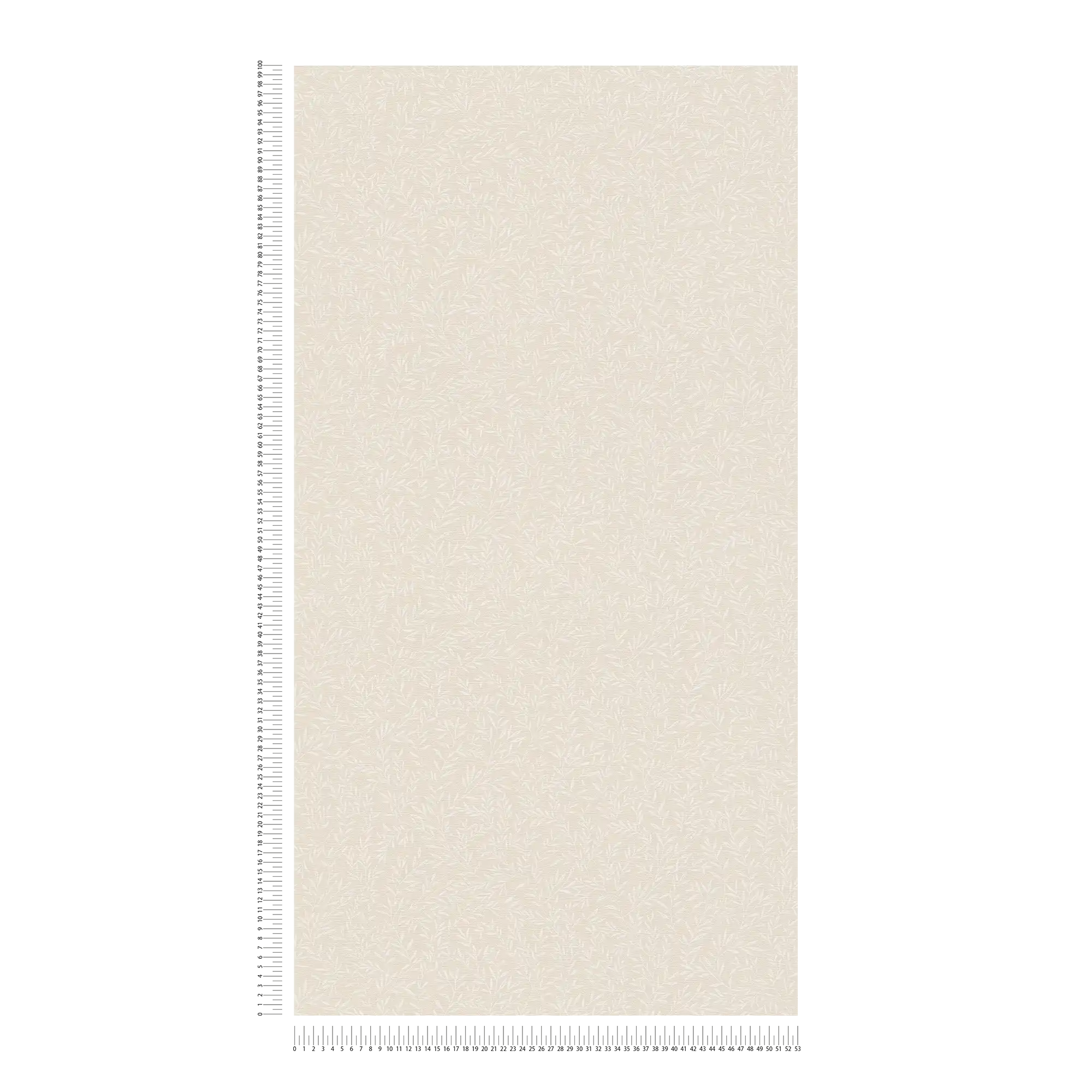             Papier peint champêtre avec motif de rinceaux - beige, blanc
        