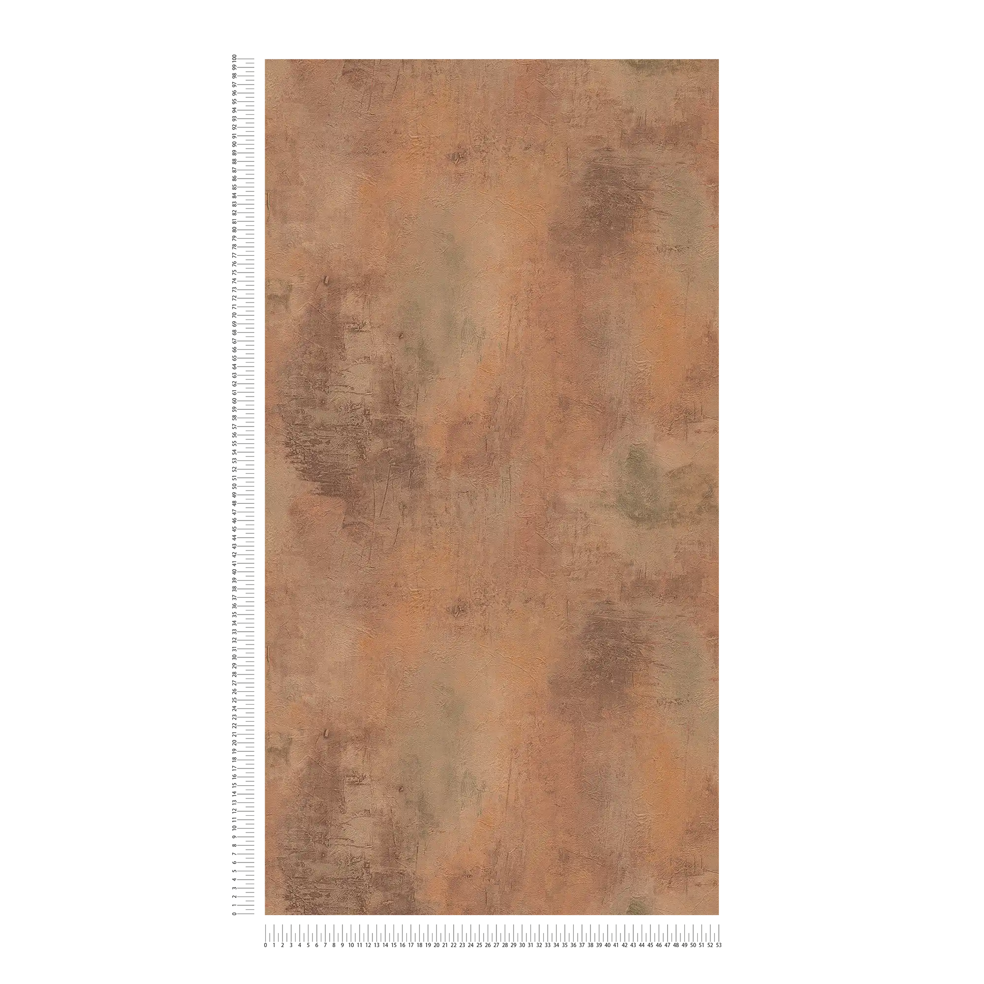             Papier peint à motif rouille et aspect métallique - marron, orange, gris
        