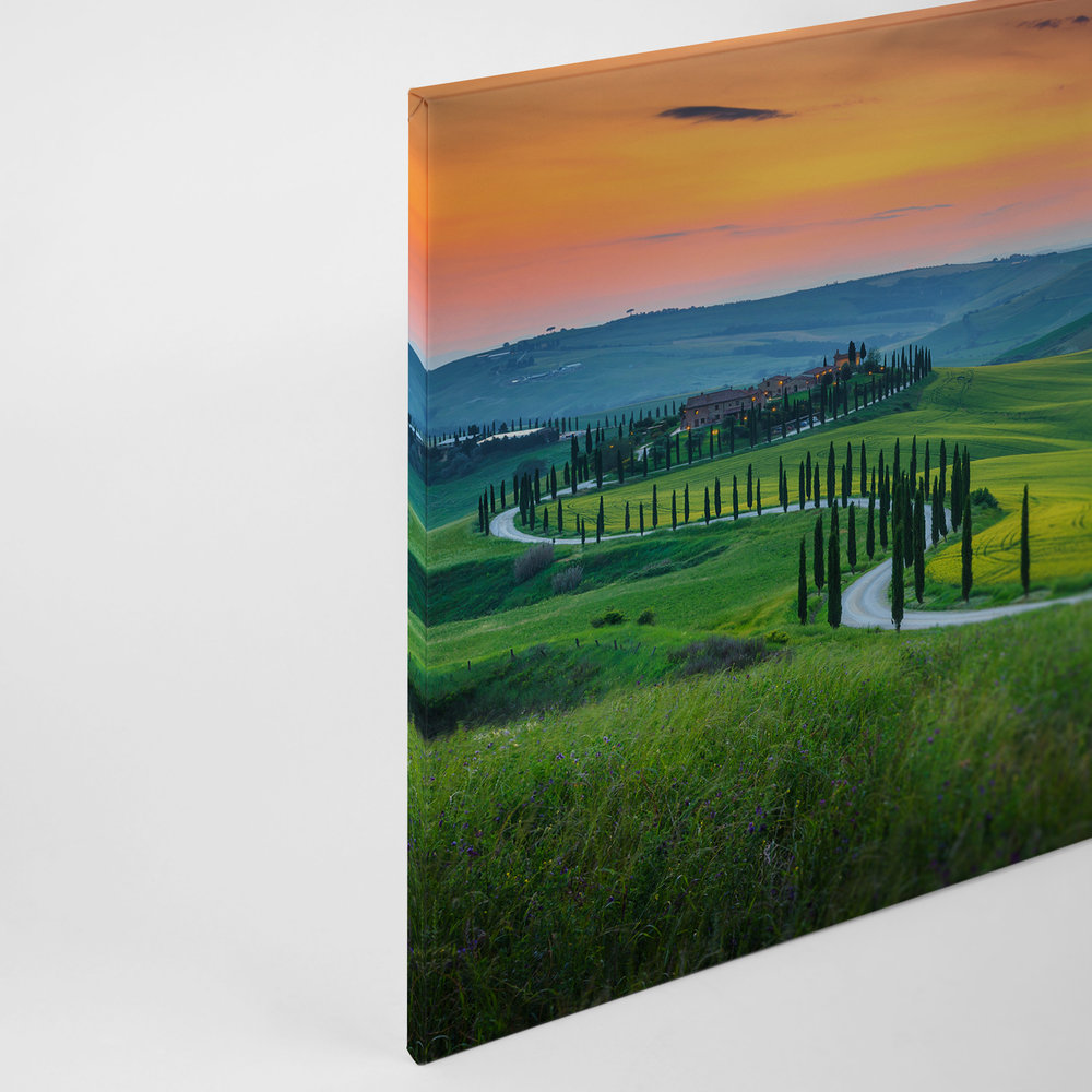             Canvas Toscane in de zonsopgang - 0.90 m x 0.60 m
        