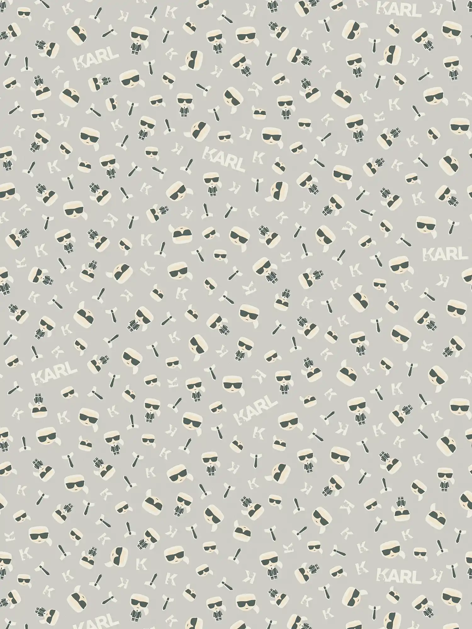 Karl LAGERFELD pattern wallpaper character Karl - beige
