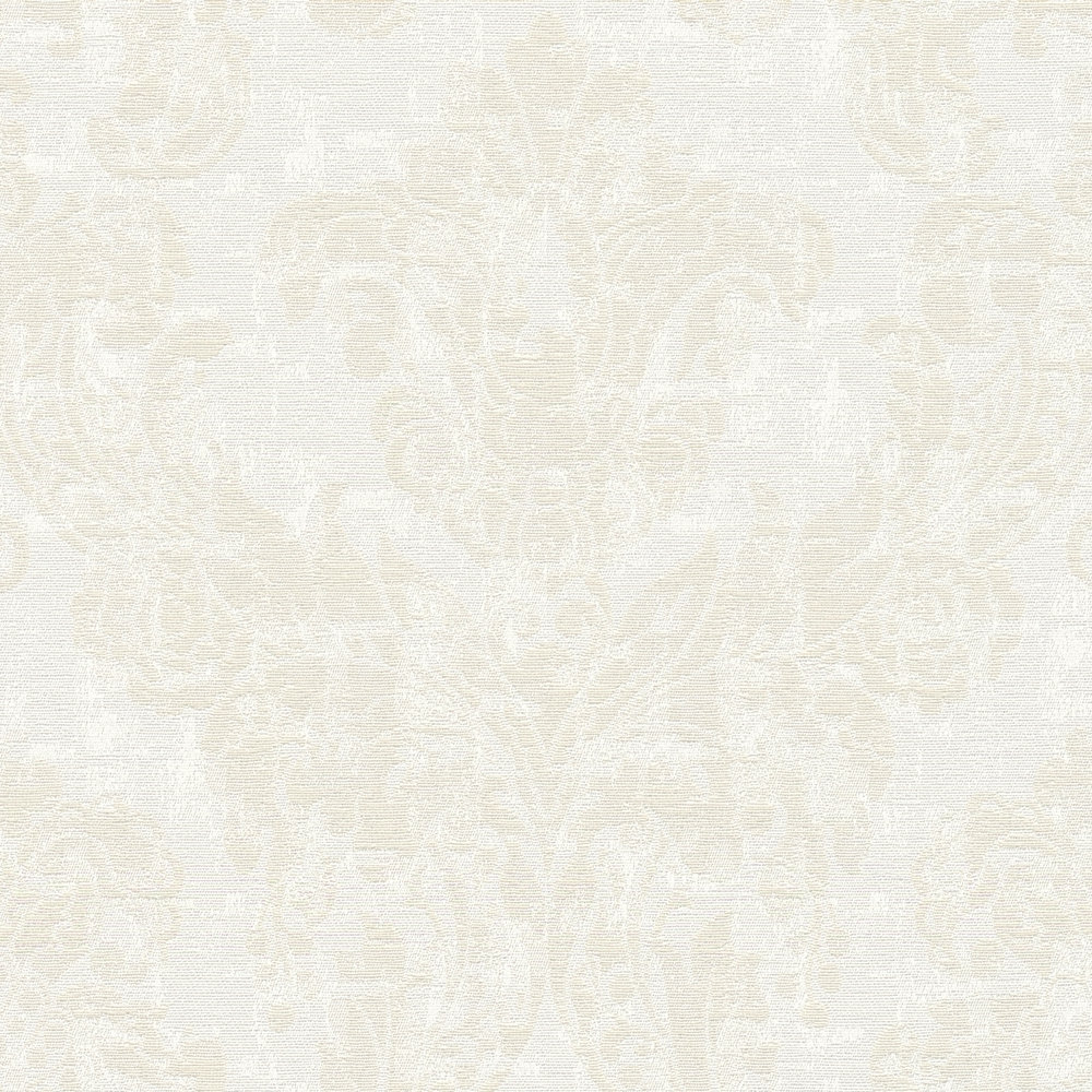             Bright ornament wallpaper cream with faded design
        