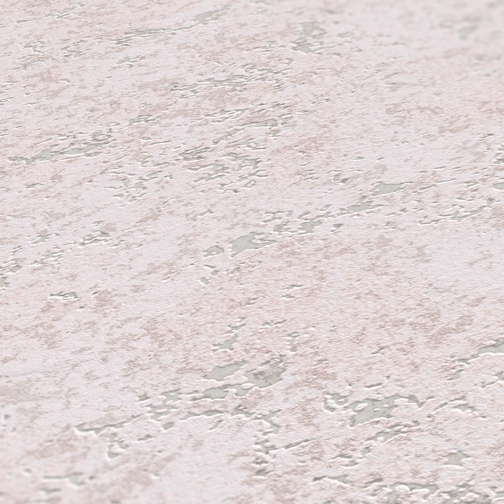             Papier peint intissé avec motifs structurés aspect plâtre - rose
        