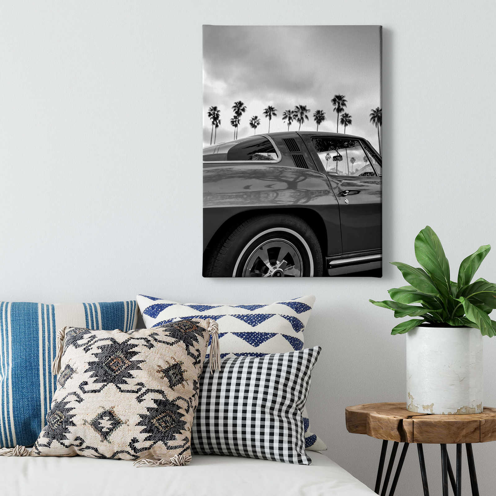             Cuadro lienzo blanco y negro California Retrato vintage - 0,50 m x 0,70 m
        