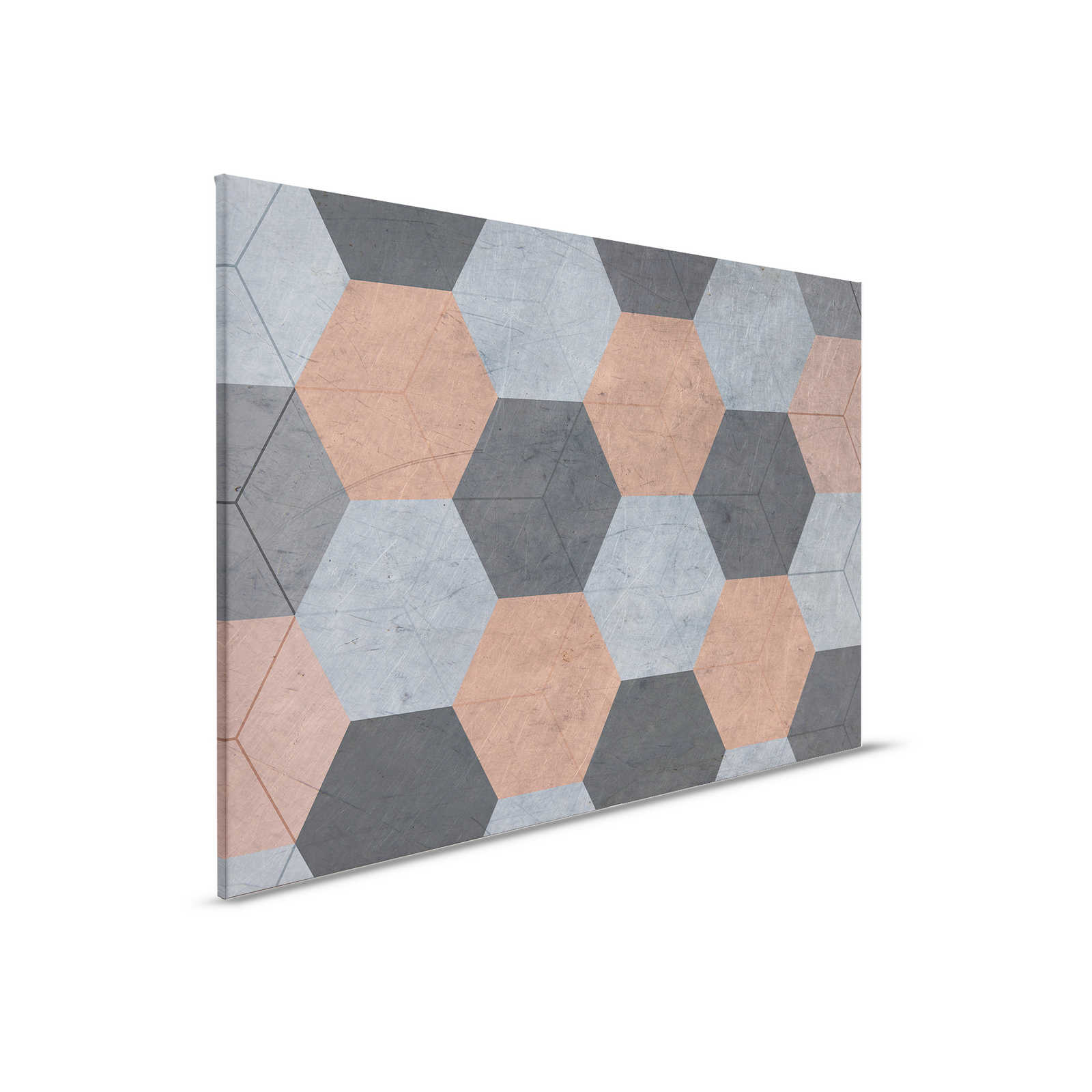         Vintage Style Hexagon Tile Canvas Painting - 0.90 m x 0.60 m
    