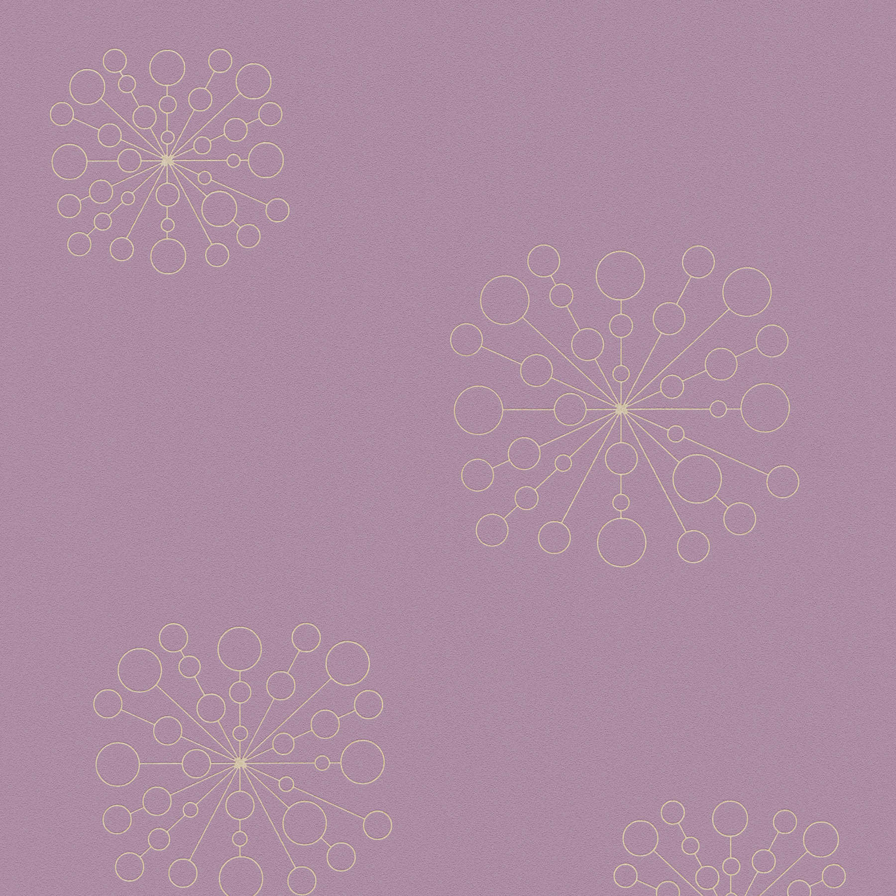 Papier peint rétro Style Mid Century, motif or - violet, or
