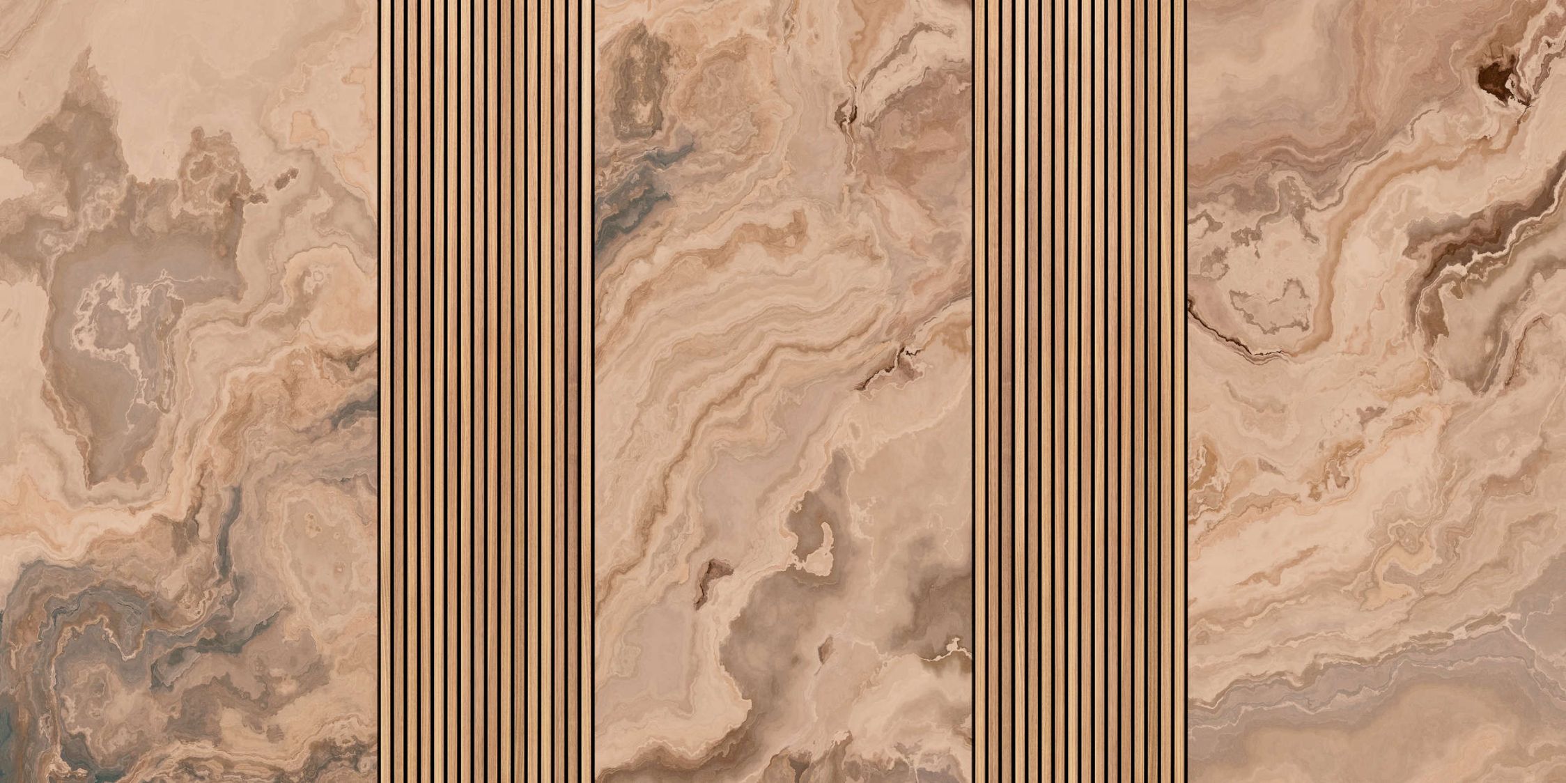             Photo wallpaper »travertino 2« - Panels & marble - Light brown | Smooth, slightly shiny premium non-woven fabric
        
