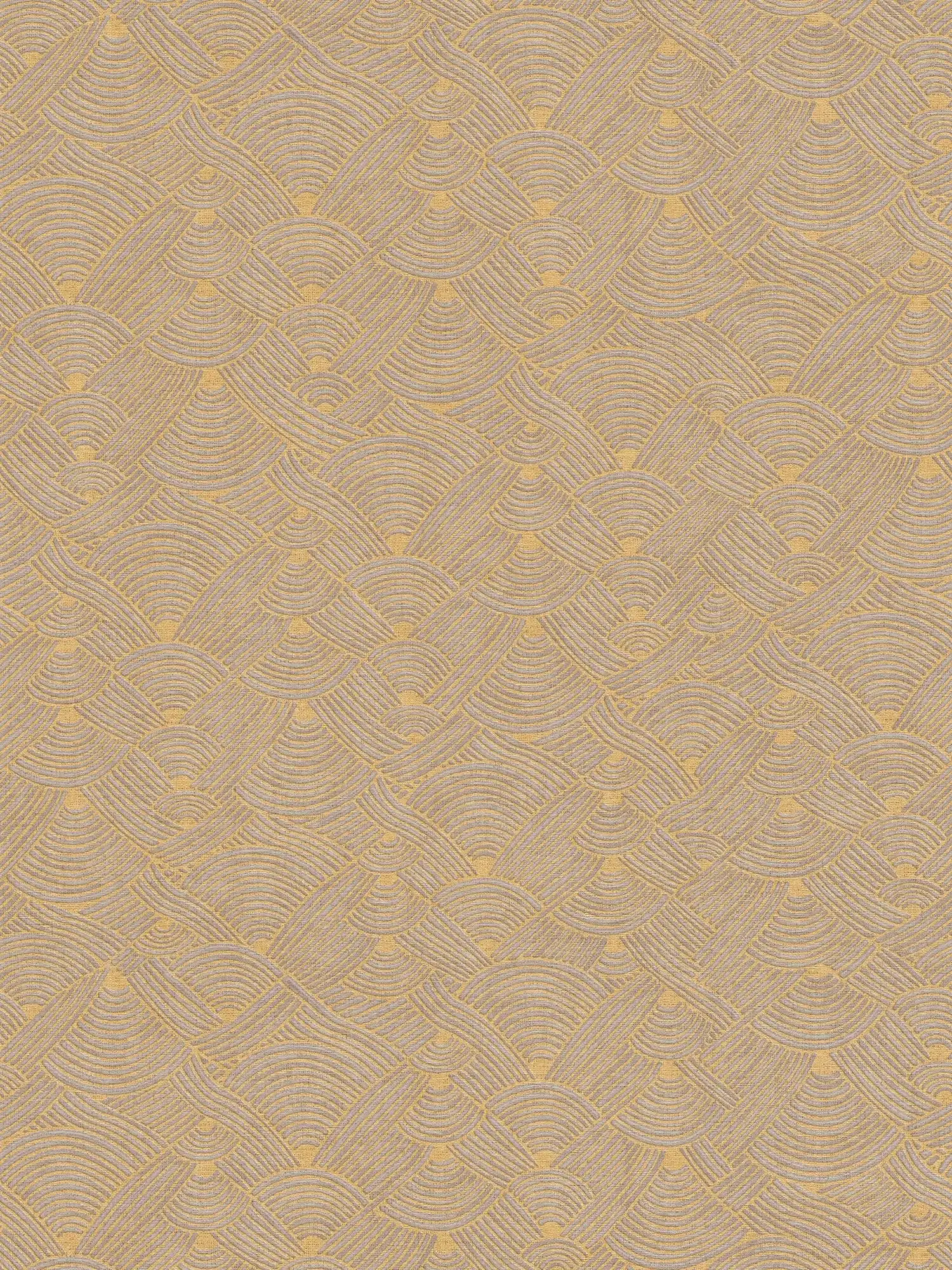 Wallpaper ethnic design with braided design - beige, yellow

