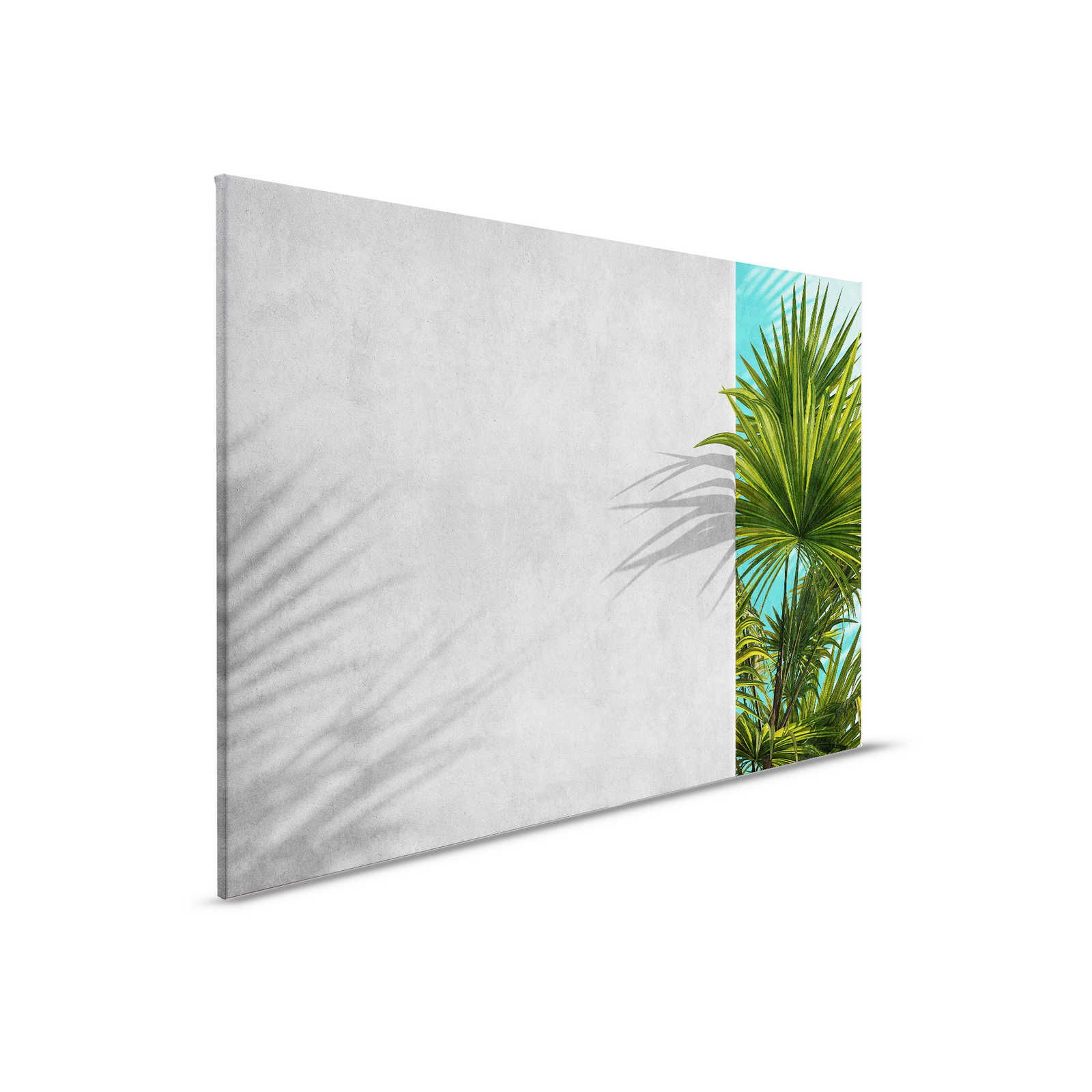         Tunis 2 - Canvas painting Indoor Garden Tunisia Grey & Turquoise - 0.90 m x 0.60 m
    