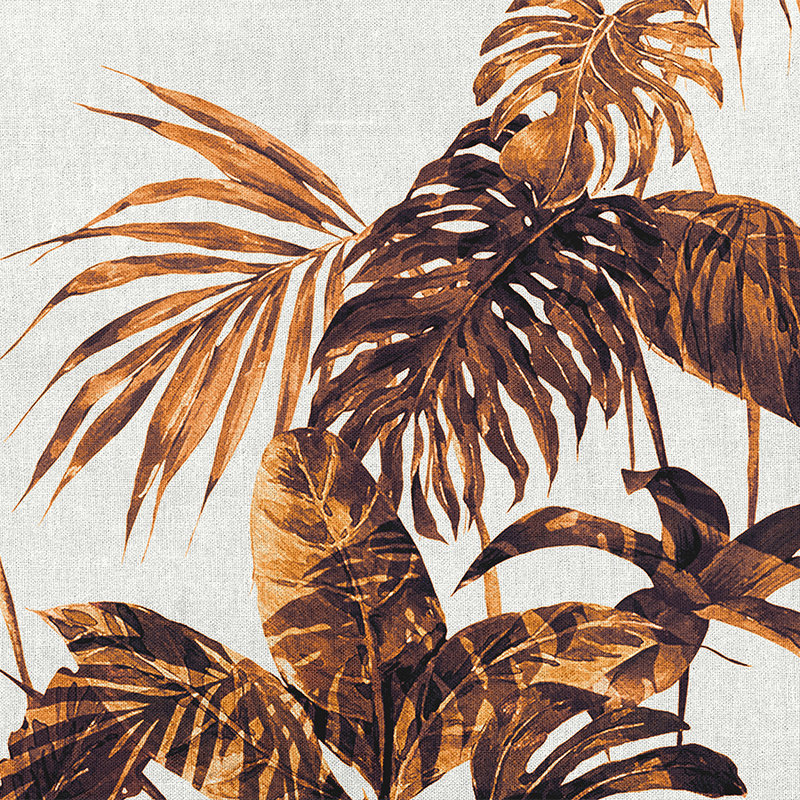         Photo wallpaper monstera leaves & tropical watercolour - orange, black, grey
    