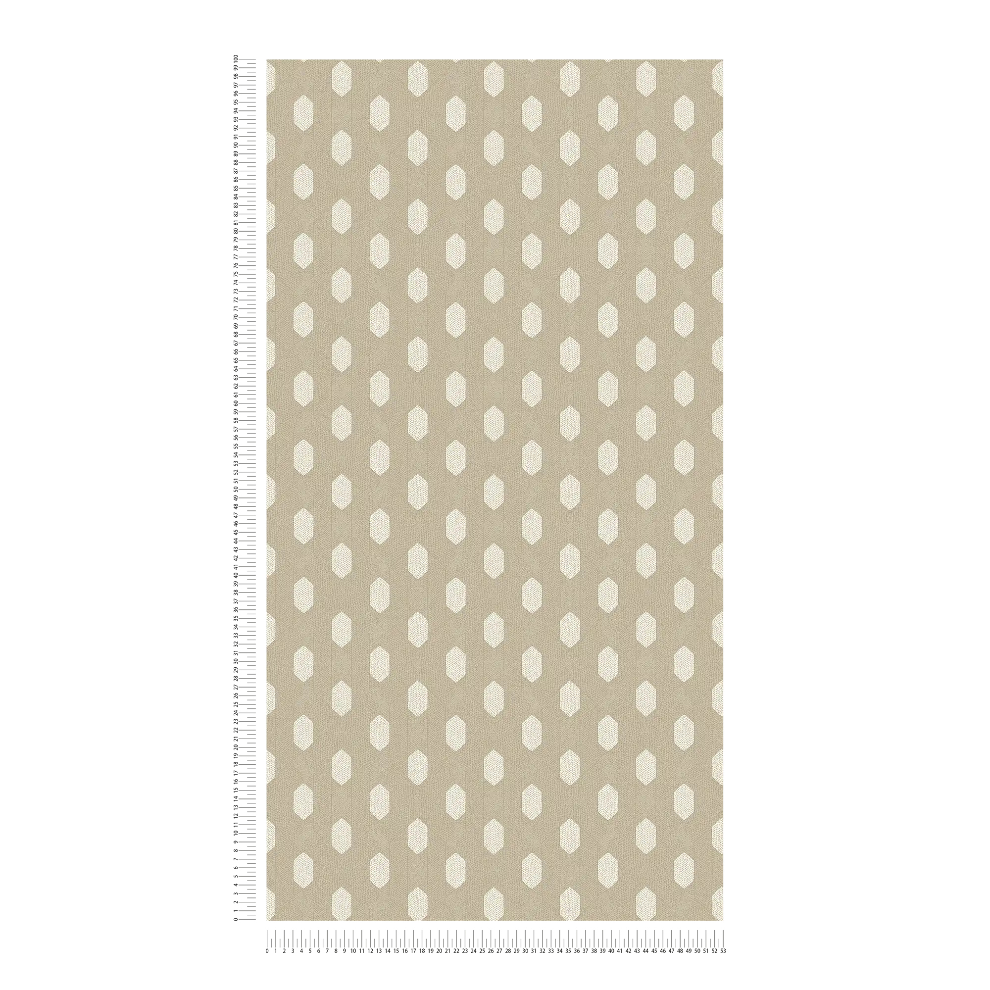             Beige non-woven wallpaper geometric pattern - cream, gold, beige
        