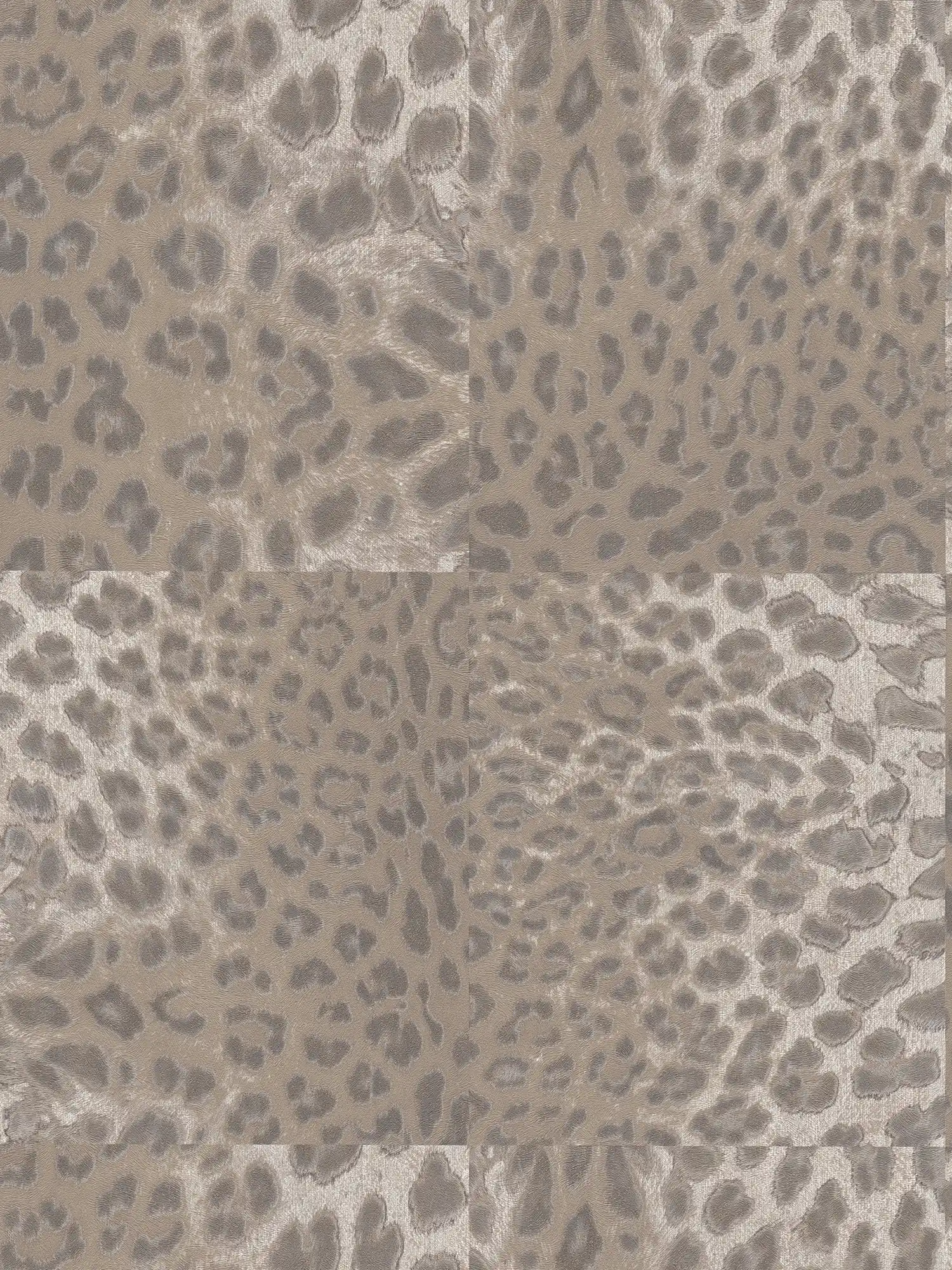 Dierenprint luipaard behang - Beige, Metallic
