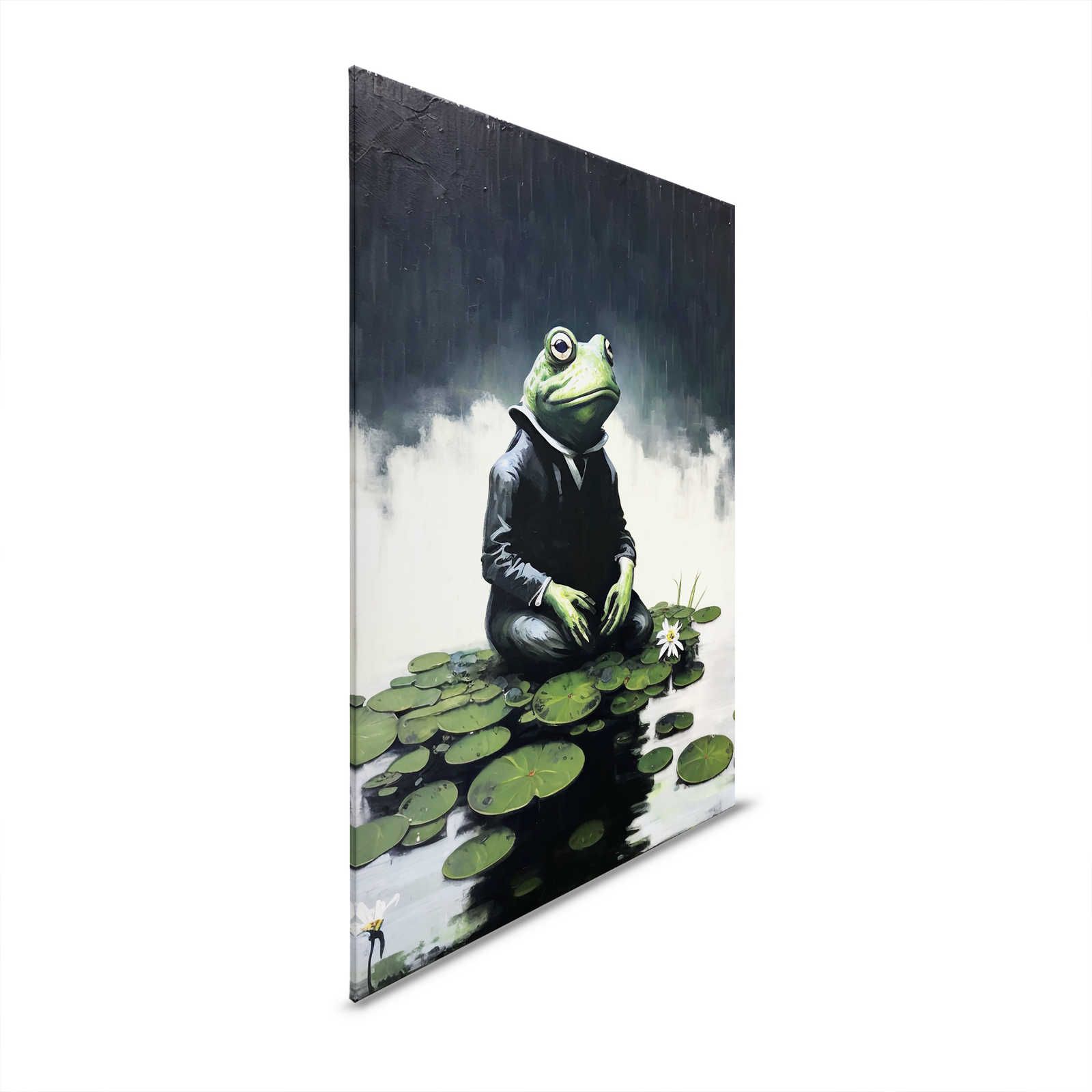KI Canvas painting »chilling frog« - 80 cm x 120 cm
