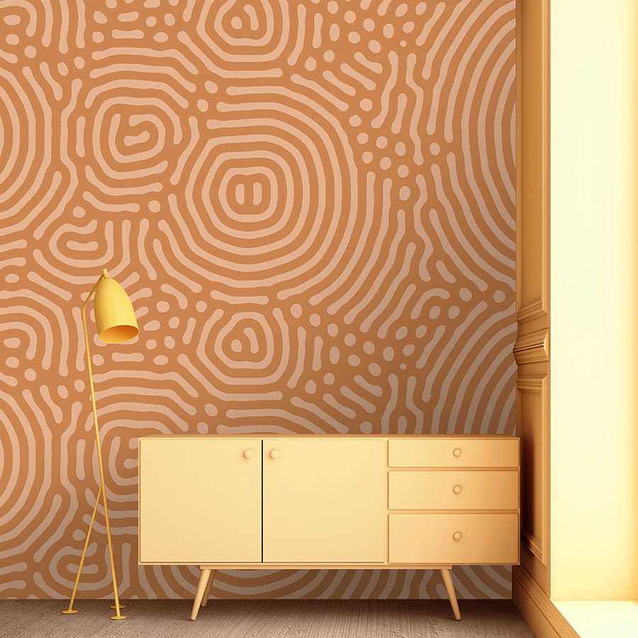         Sahel 2 - Orange photo wallpaper maze pattern terracotta
    