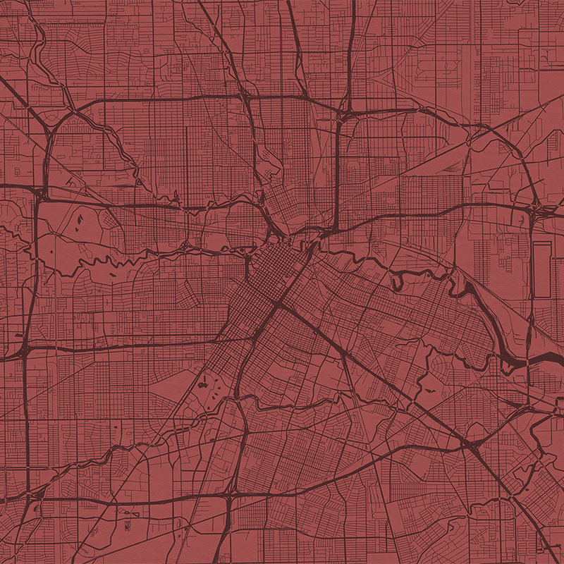         Photo wallpaper city map with street layout - red
    