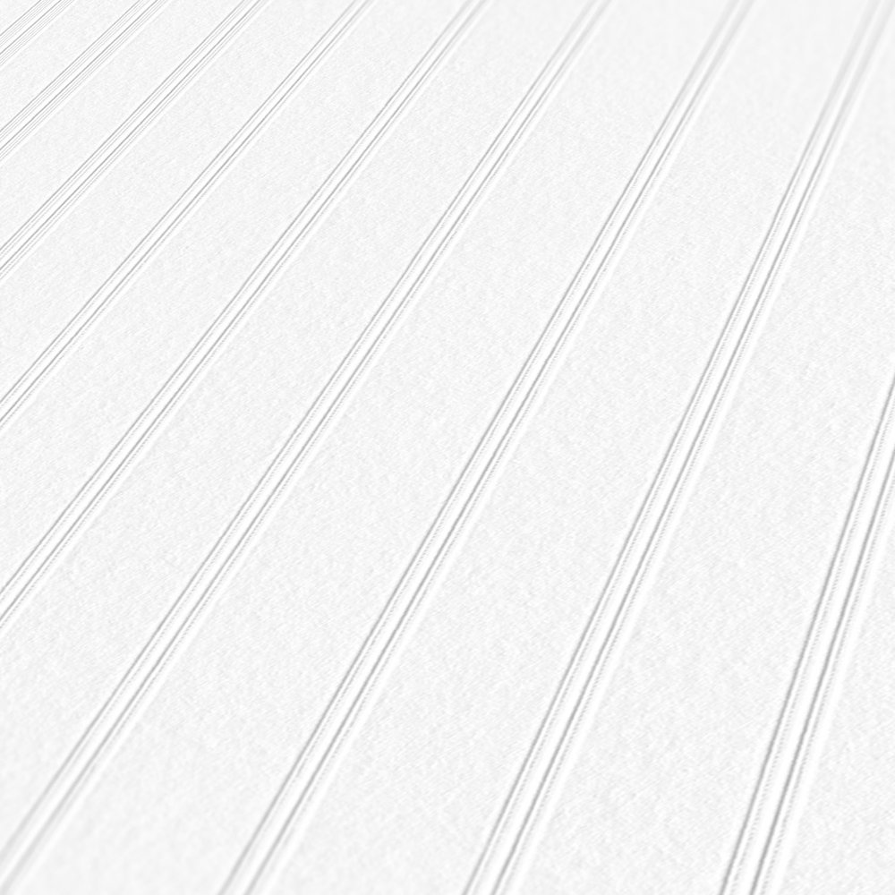             Papel pintado con diseño de líneas y rayas en 3D - Blanco
        