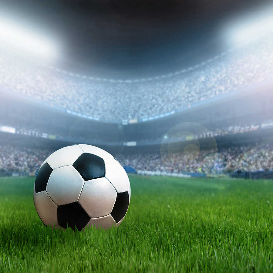 Sport Papier peint panoramique Football dans un stade sur intissé structuré
