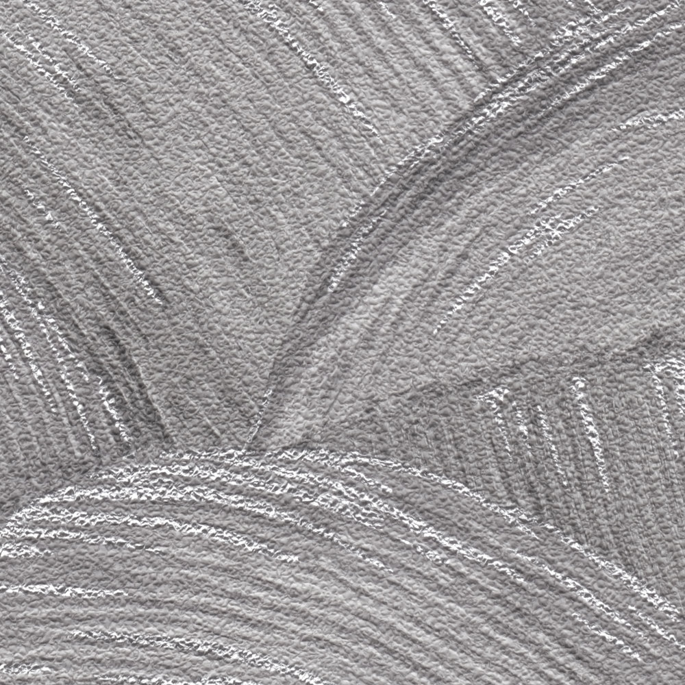             Vliesbehang met golvende veeguitstraling & glanseffect - grijs, zilver
        