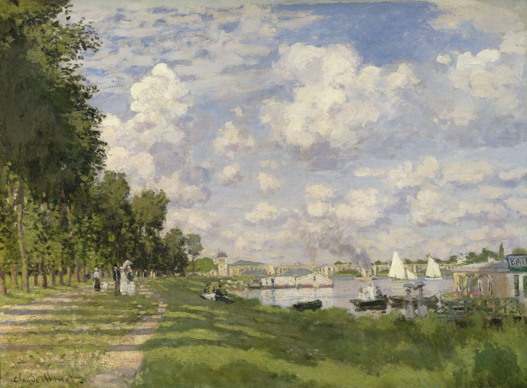             De jachthaven van Argenteuil" muurschildering van Claude Monet
        