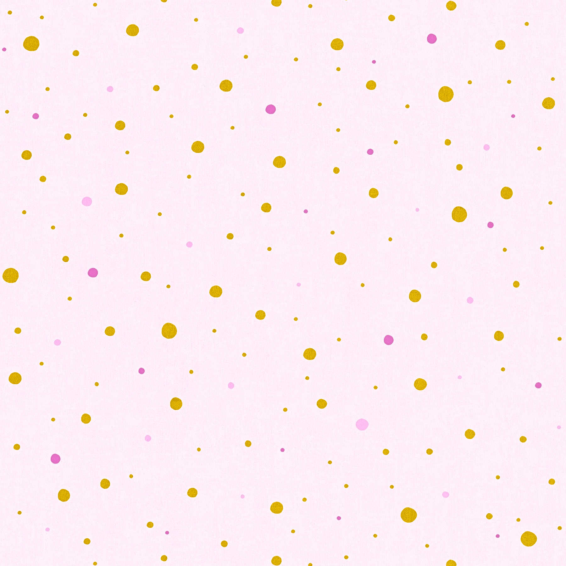         Dots wallpaper for girls with gold accent - Pink
    
