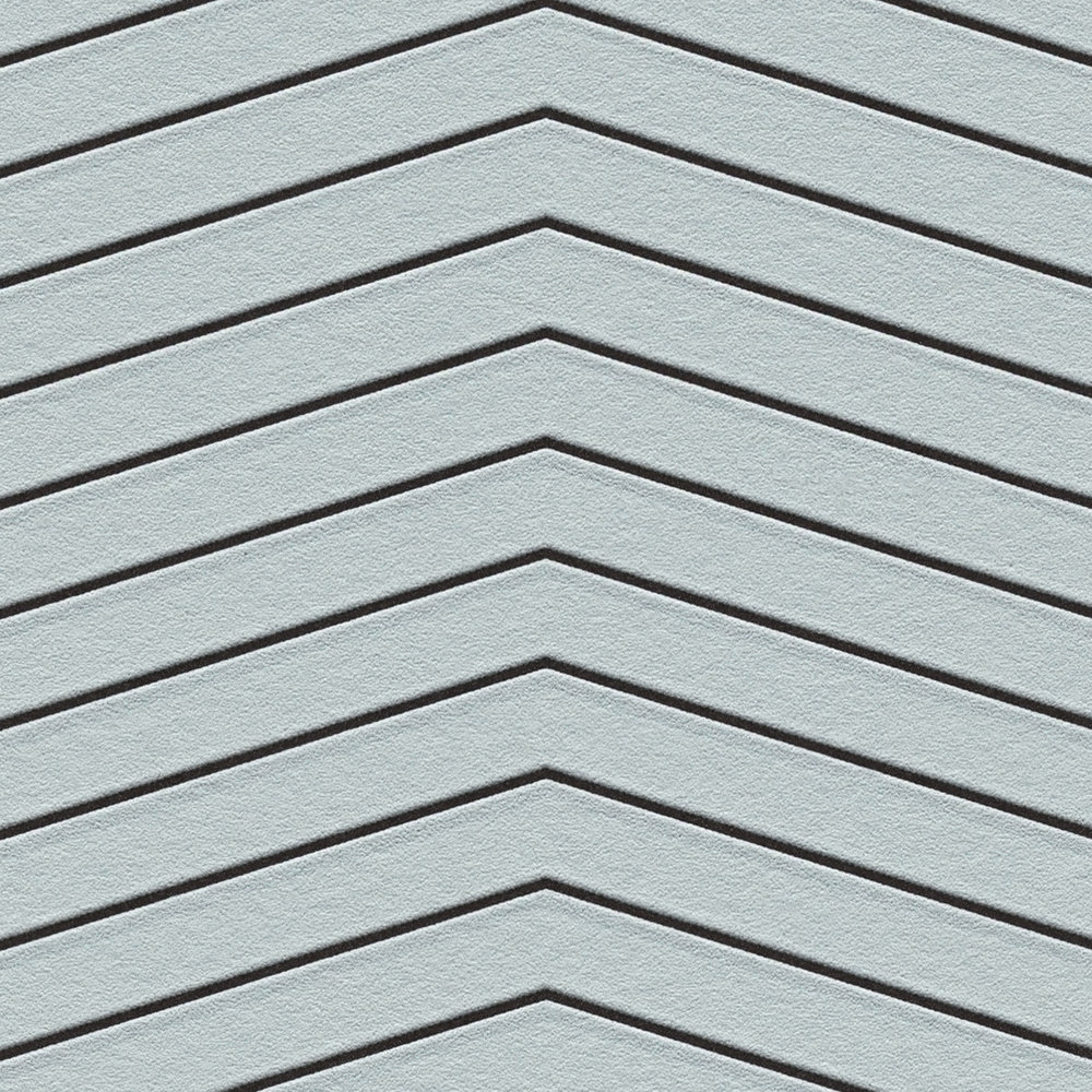             Papel pintado no tejido con diseño de líneas y efecto metálico - azul, gris
        