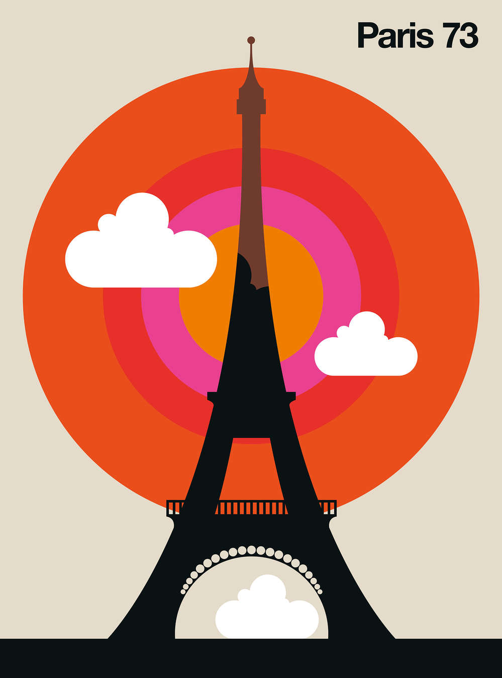             Photo wallpaper Paris with Eiffel Tower motif in retro style
        
