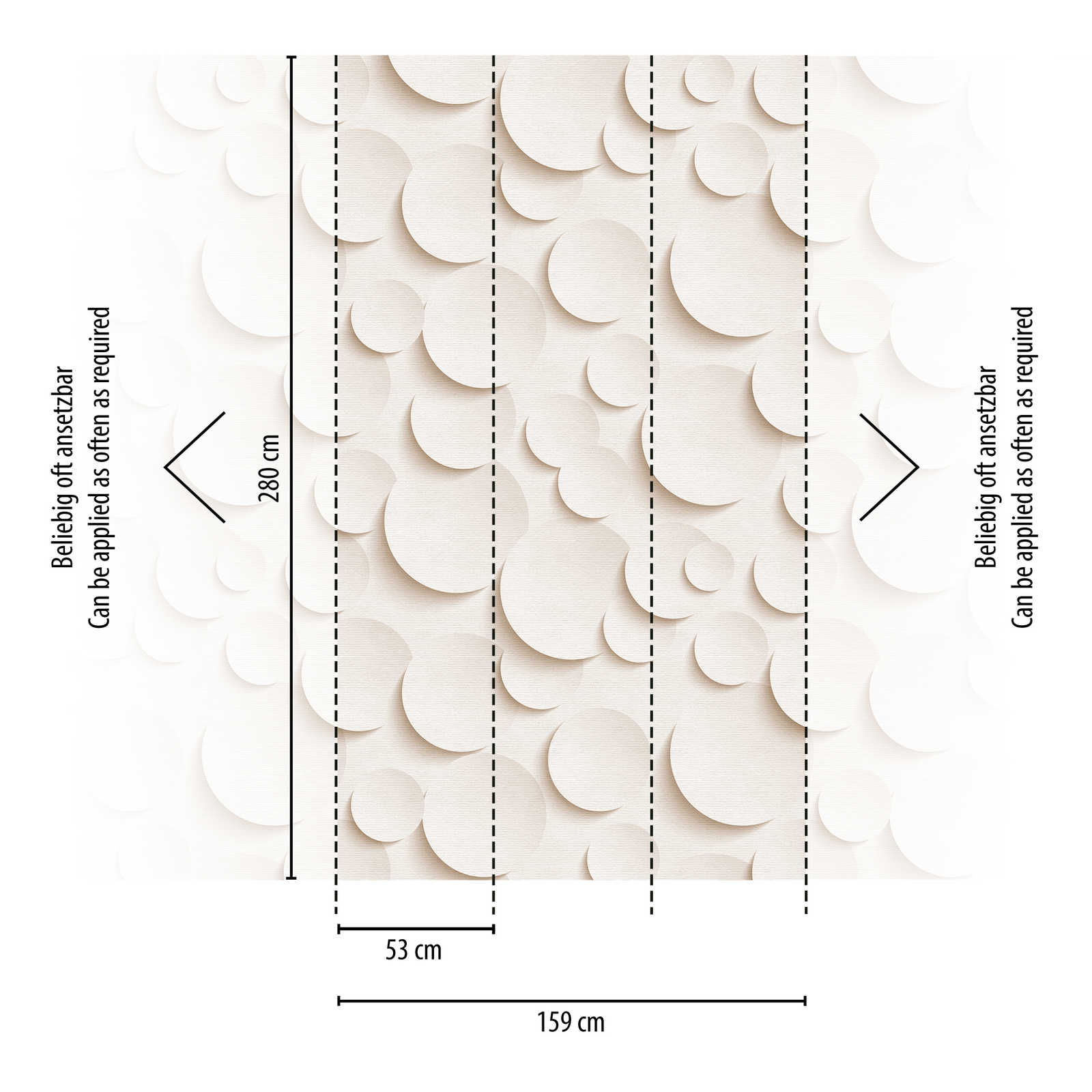             Wallpaper novelty - motif wallpaper 3D dots, plain with paper effect
        