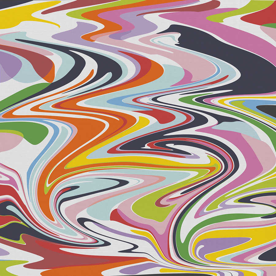 Papier peint abstrait mélange de couleurs motif multicolore - multicolore
