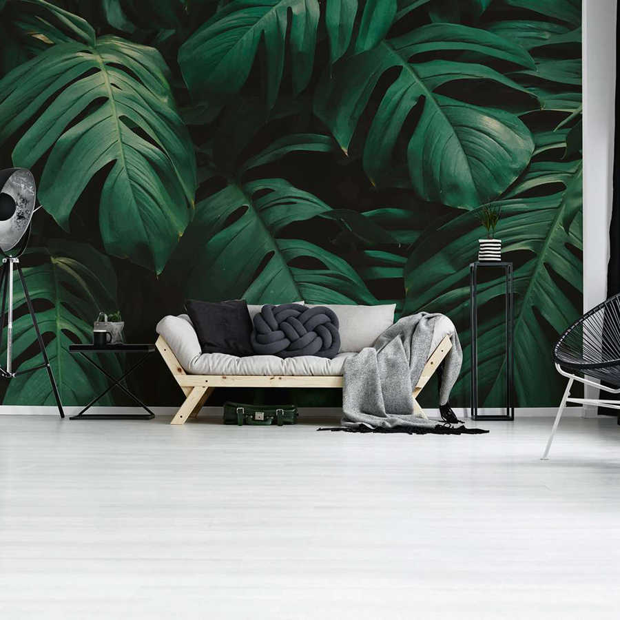Tropical Jungle Leaves Close-Up Wallpaper - Green
