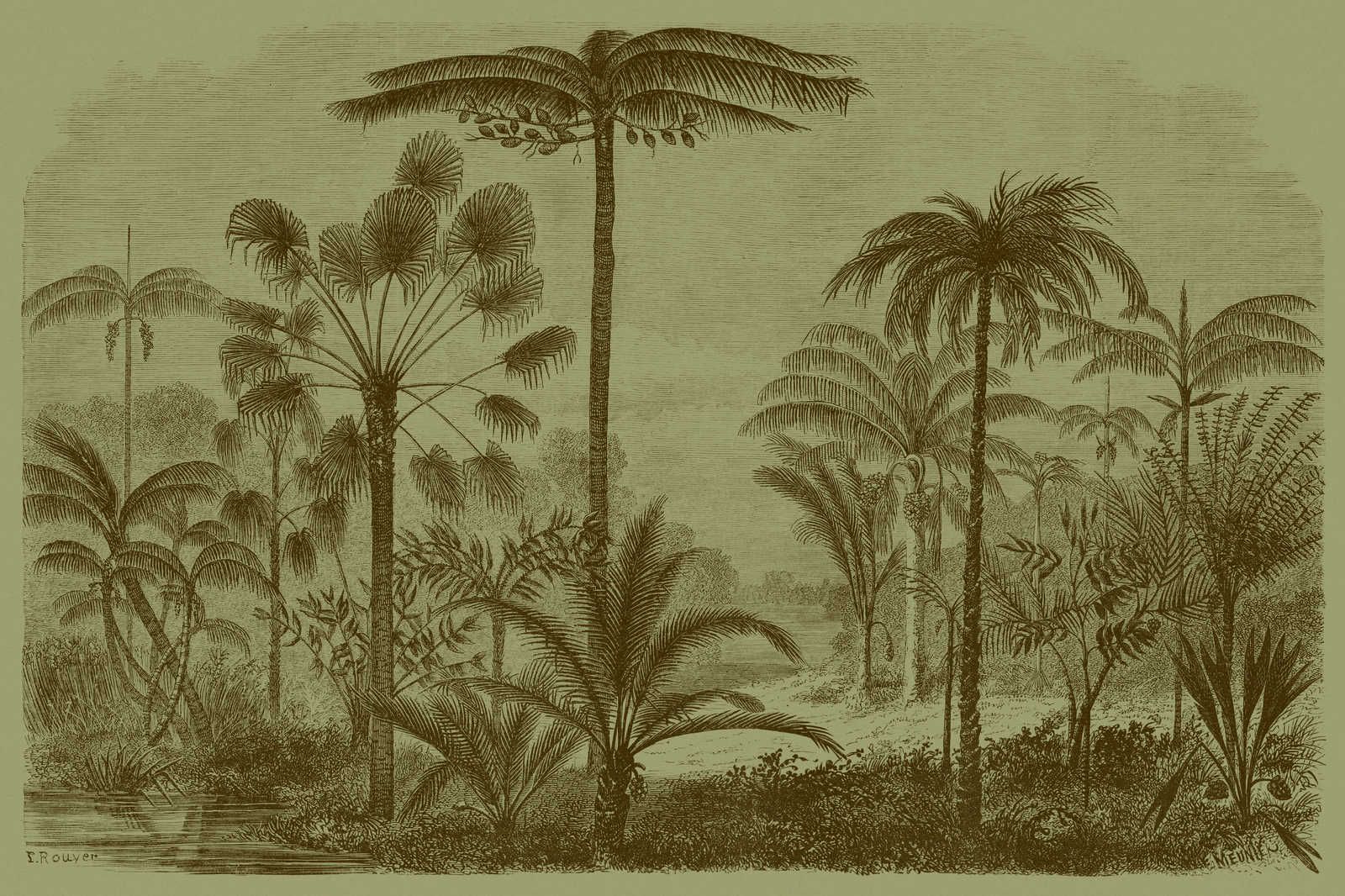             Jurassic 1 - Canvas painting Jungle motif Copperplate - 1.20 m x 0.80 m
        