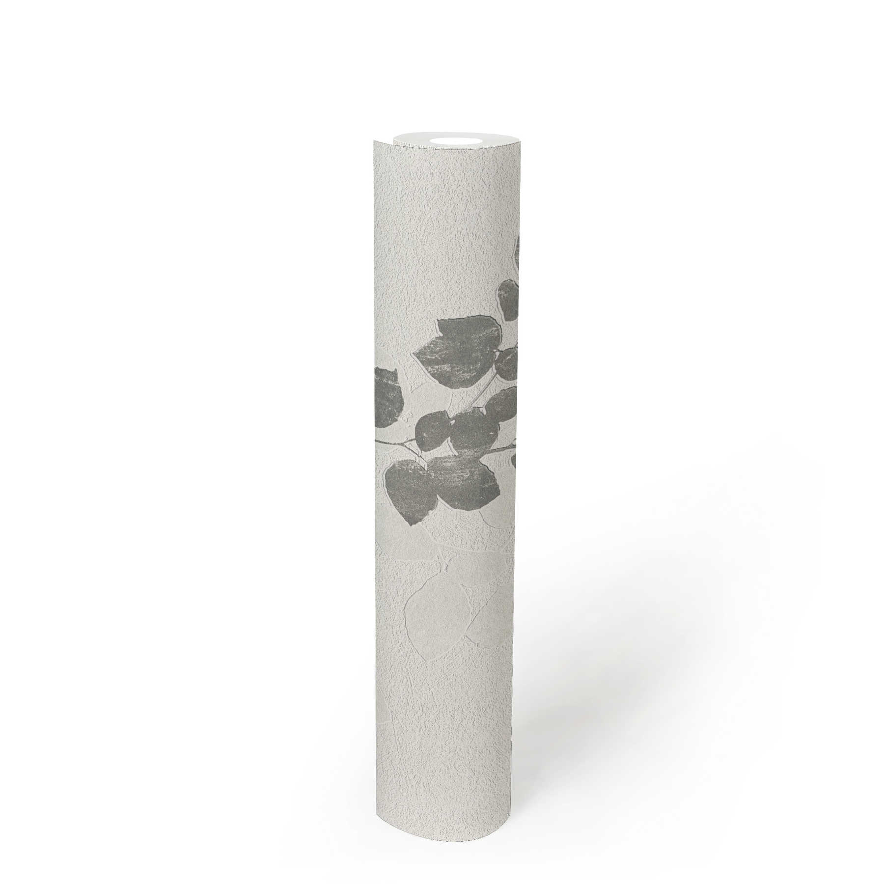             Nature design wallpaper with leaves & texture effect - cream
        