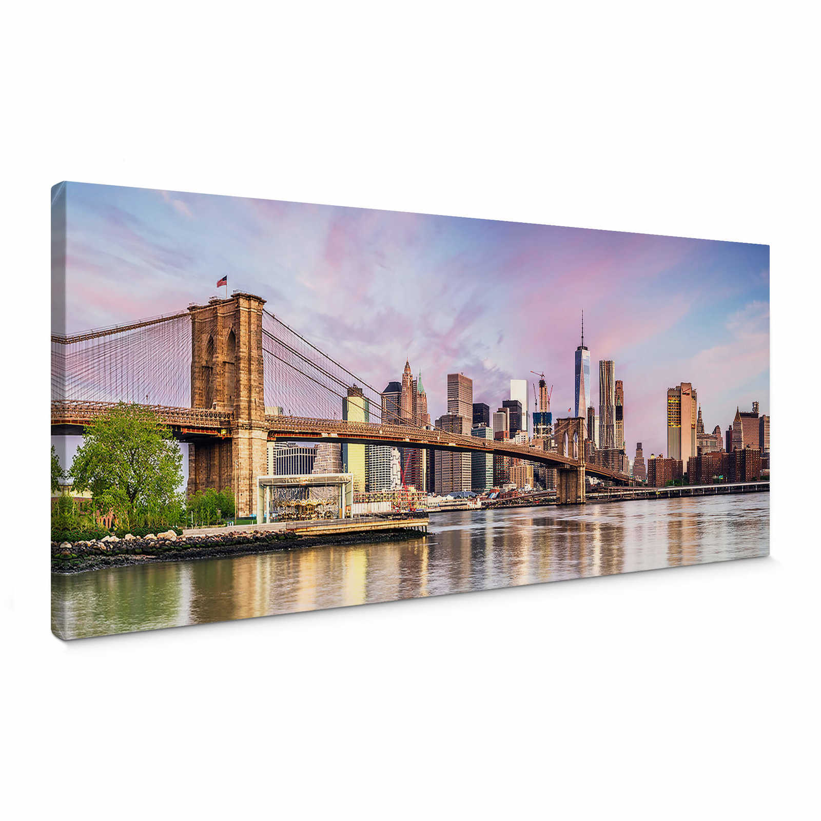         Panorama canvas print Manhattan, Brooklyn Bridge
    