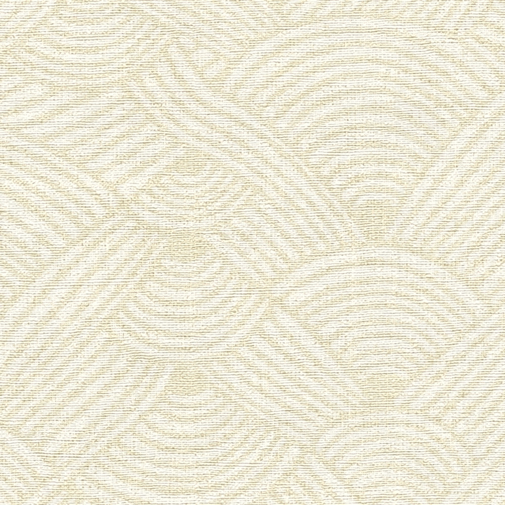             Non-woven wallpaper lichen design in ethnic style - cream, white
        
