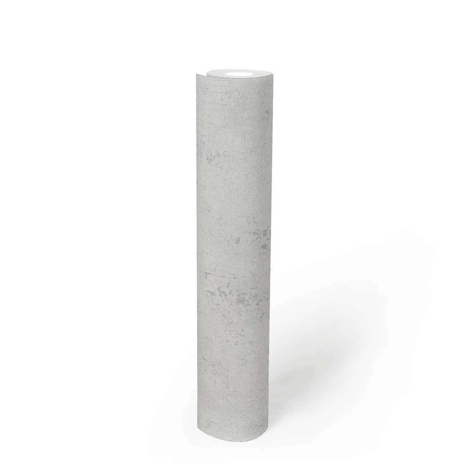             Gipsvezelbehang lichtgrijs met zilveren craquelé - grijs, metallic, wit
        